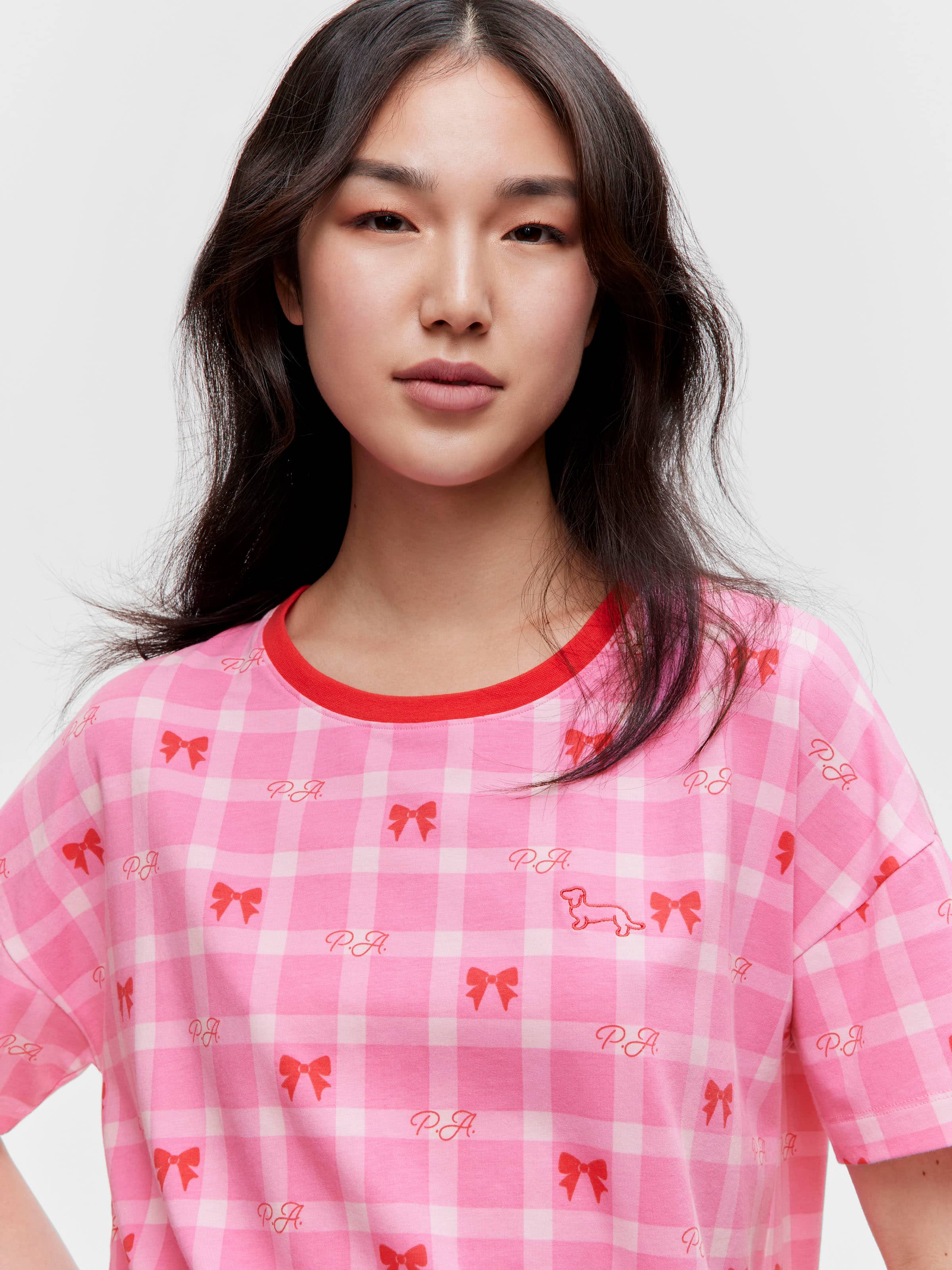 Bow Check Shortie Pj Set