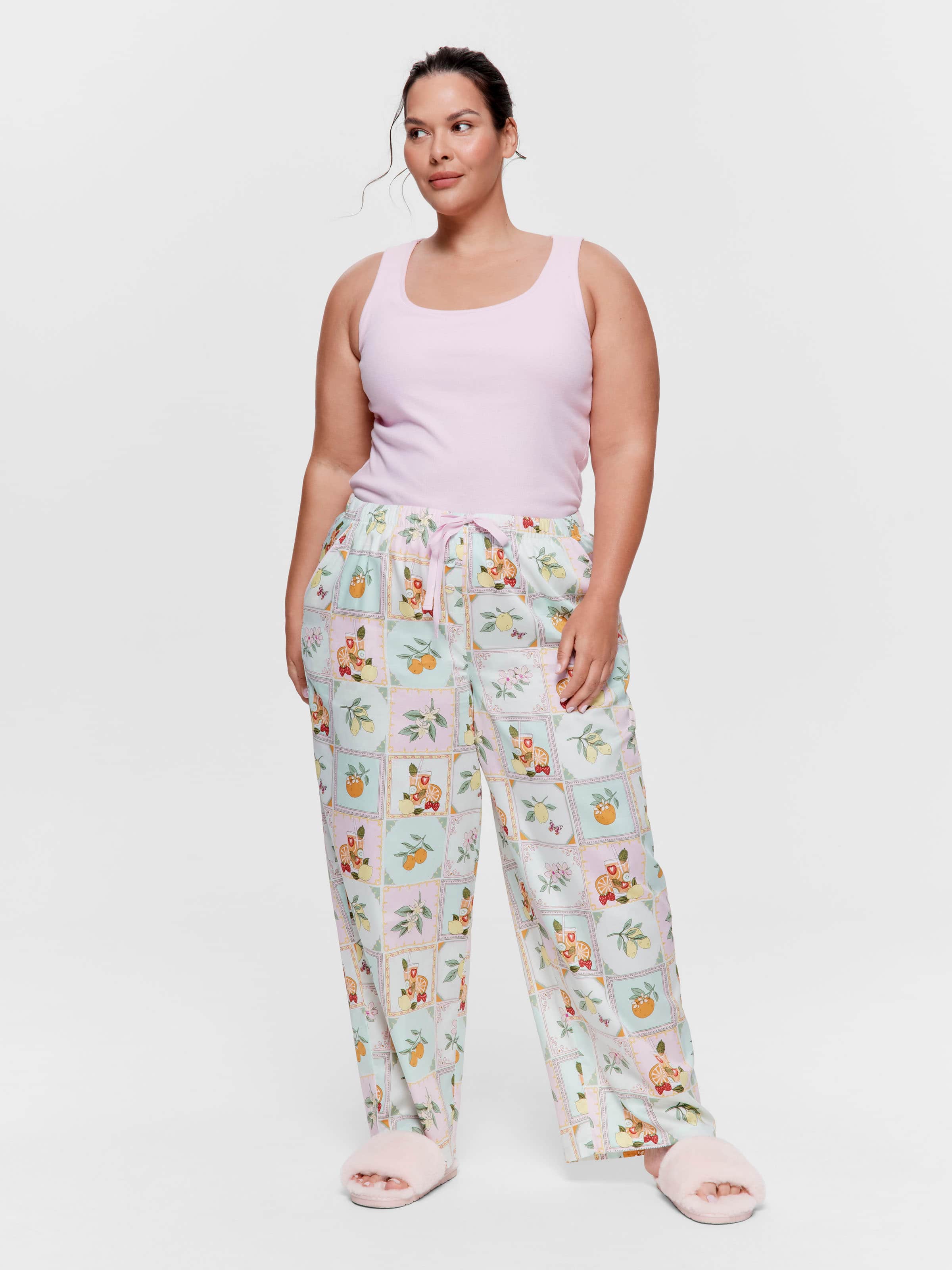 P.A. Plus Summer Garden Tile 100% Cotton Classic Pj Pant