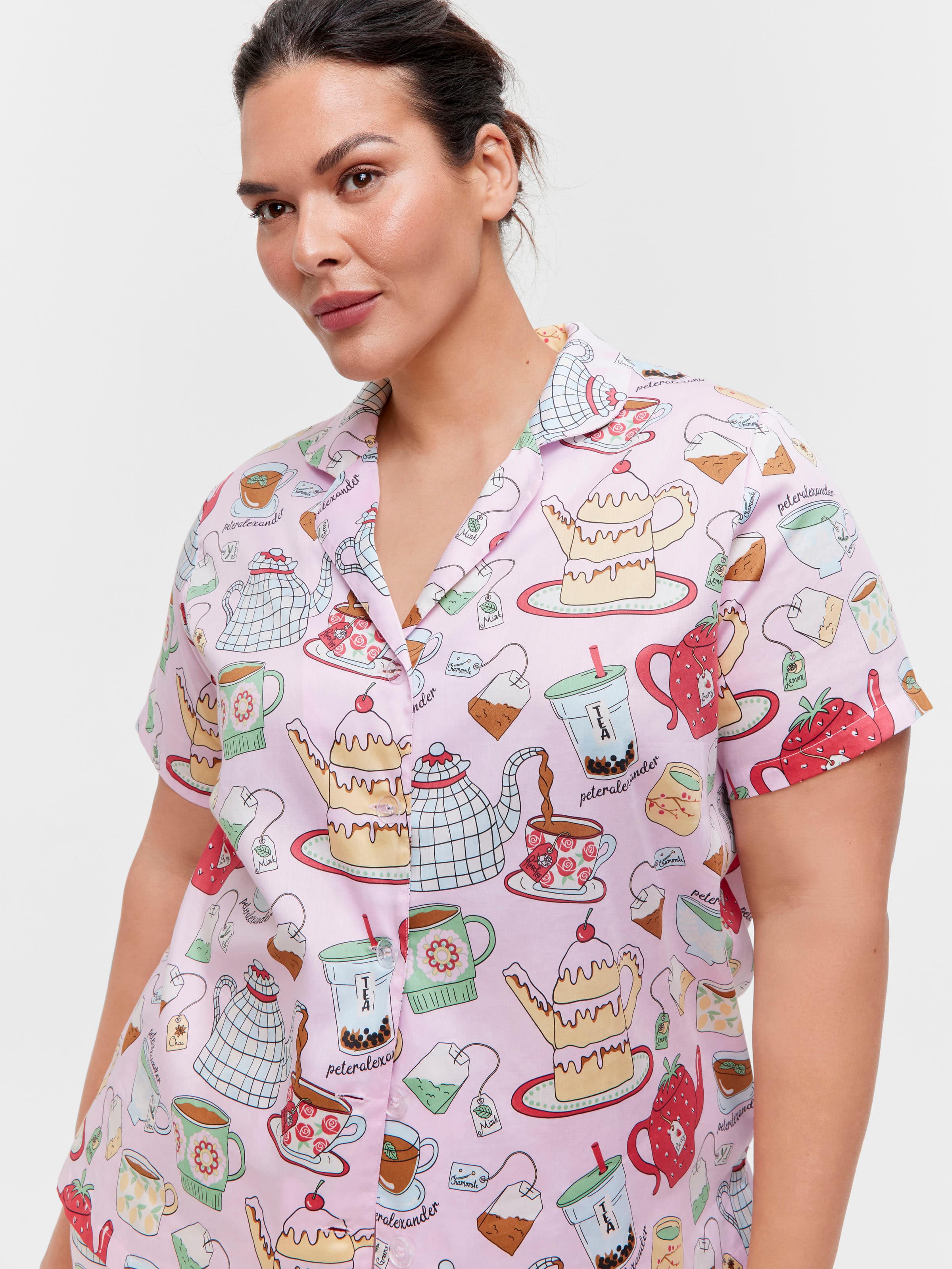 P.A. Plus Tea Time 100% Cotton Shortie Pj Set