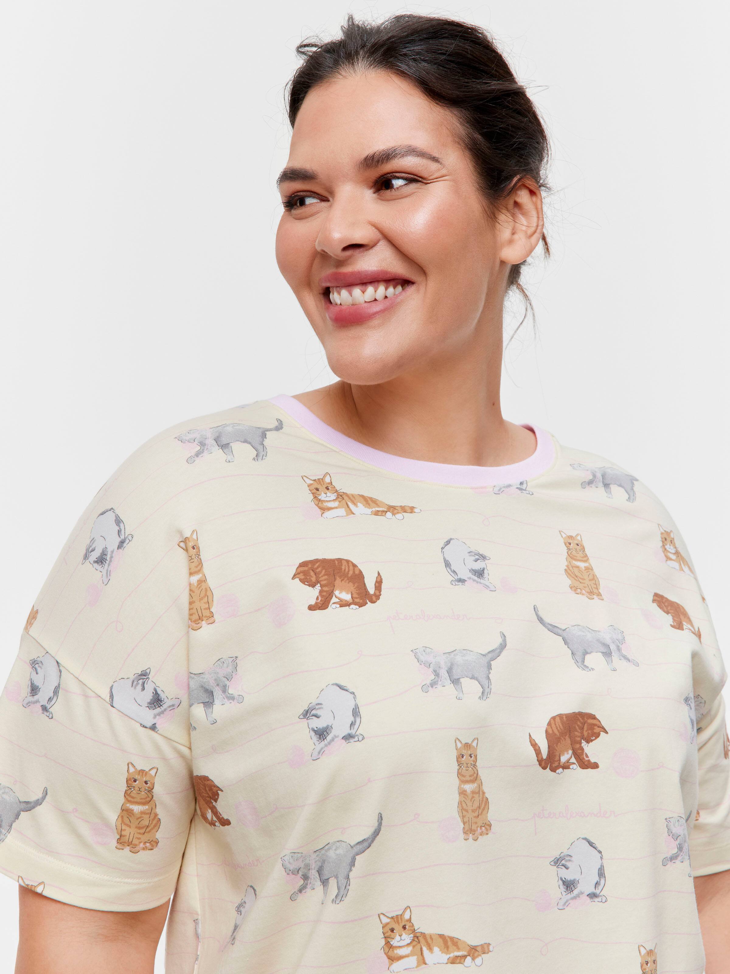 P.A. Plus Lemon Cats Shortie Pj Set