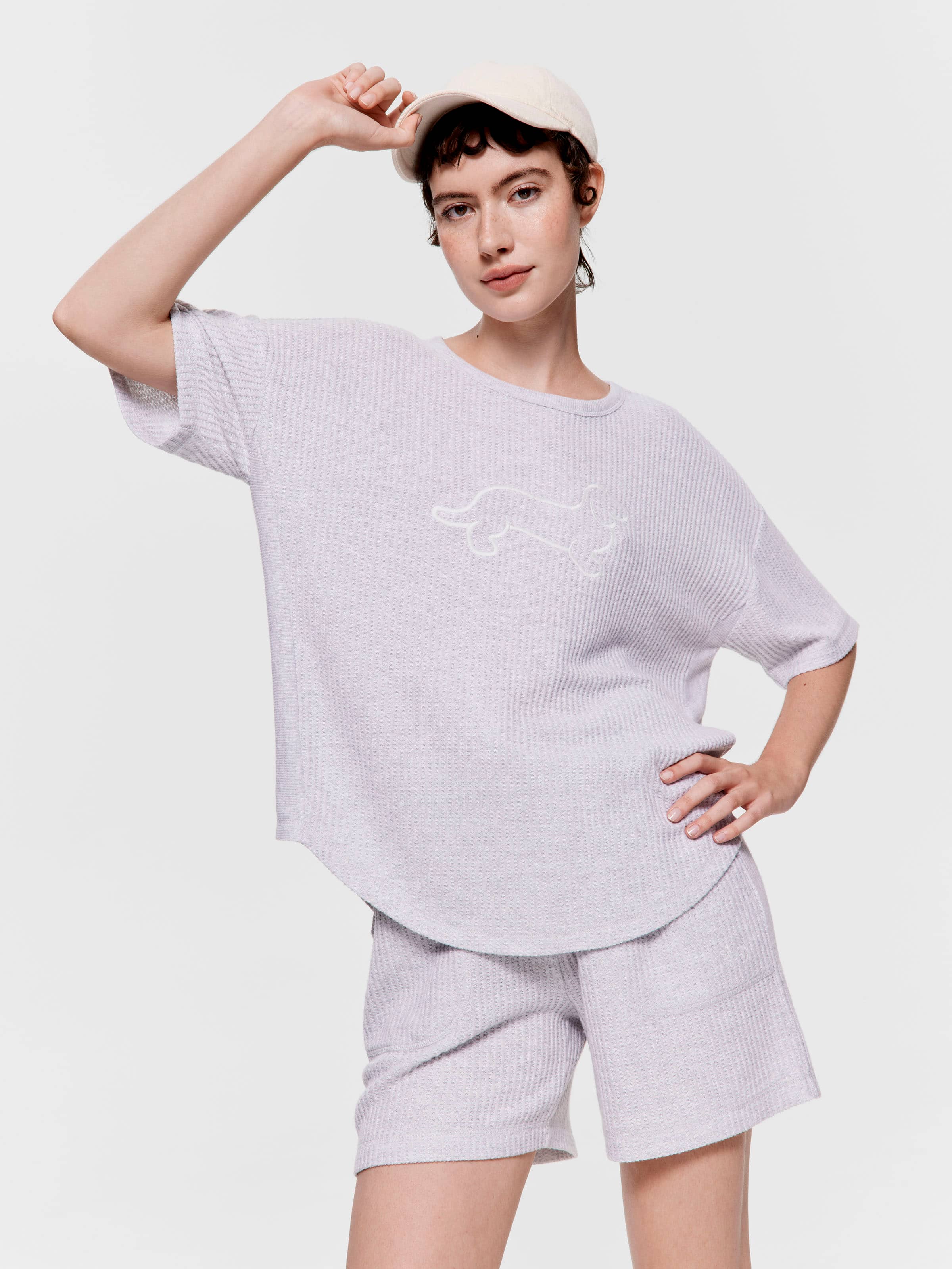 Light Grey Oversized Waffle Tee