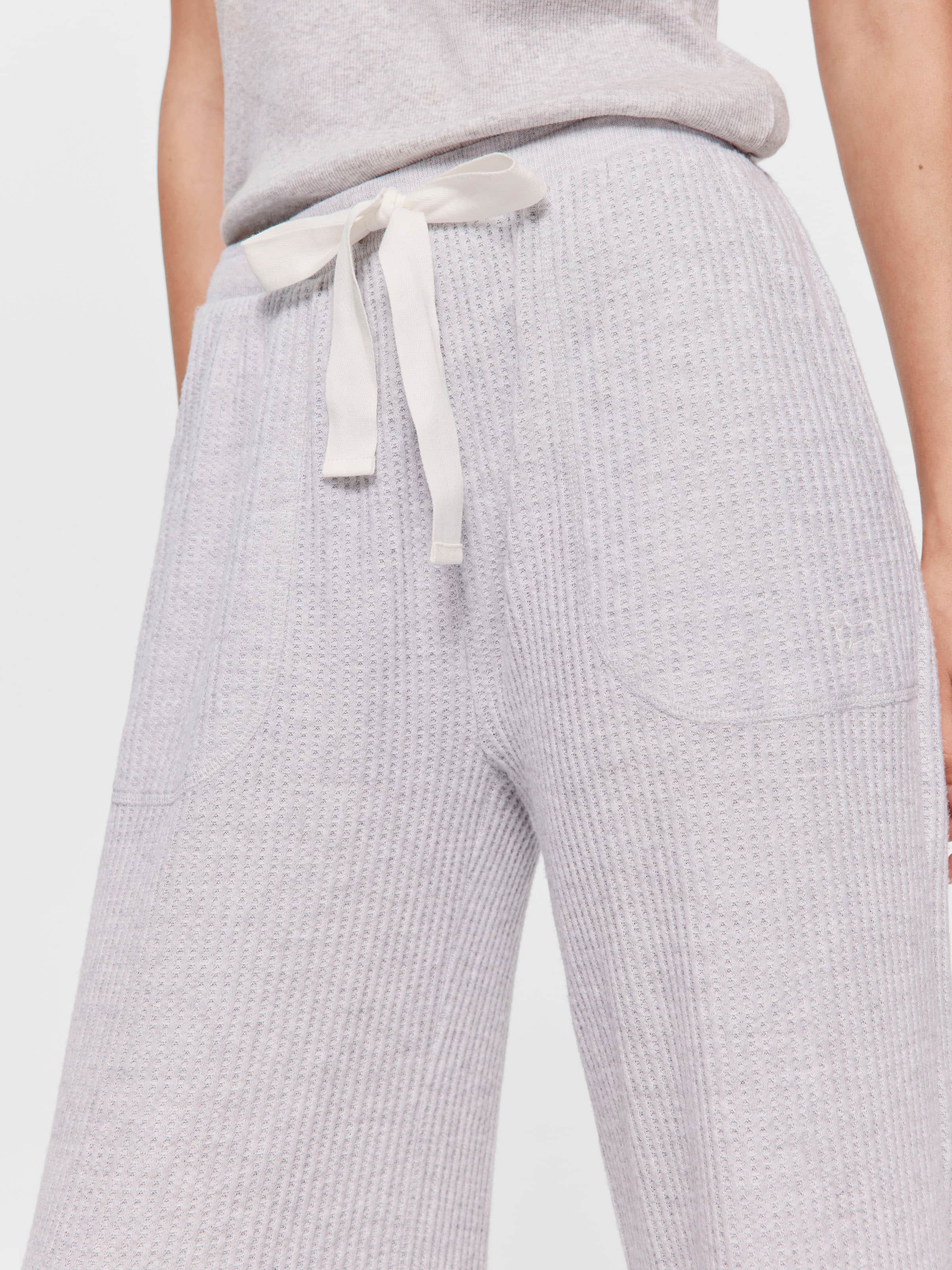 Light Grey Waffle Wide Leg Pj Pant