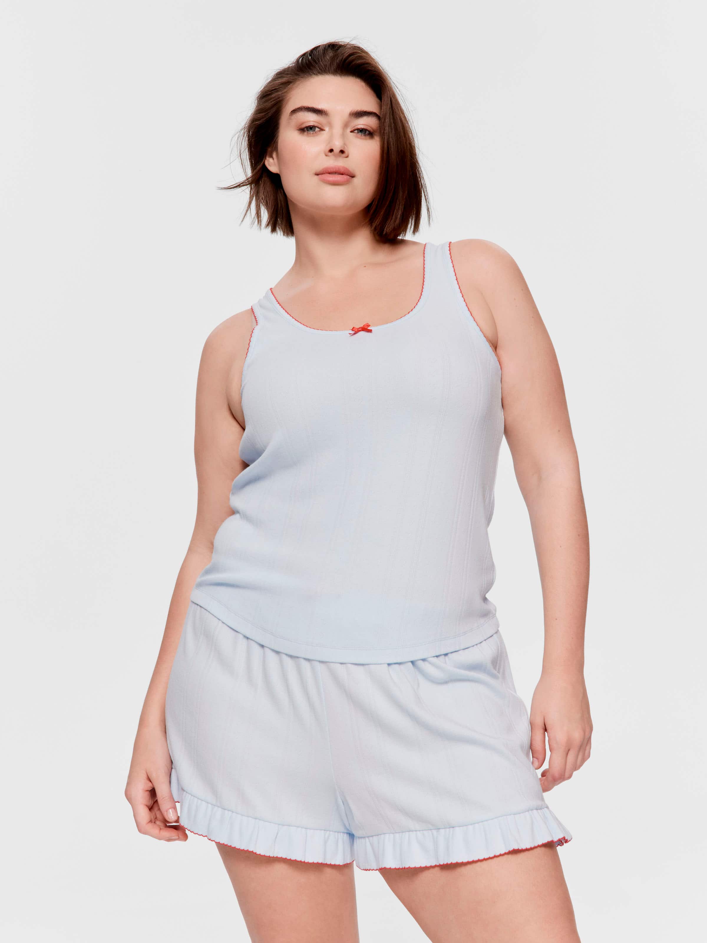 P.A. Plus Contrast Trim Pointelle Tank