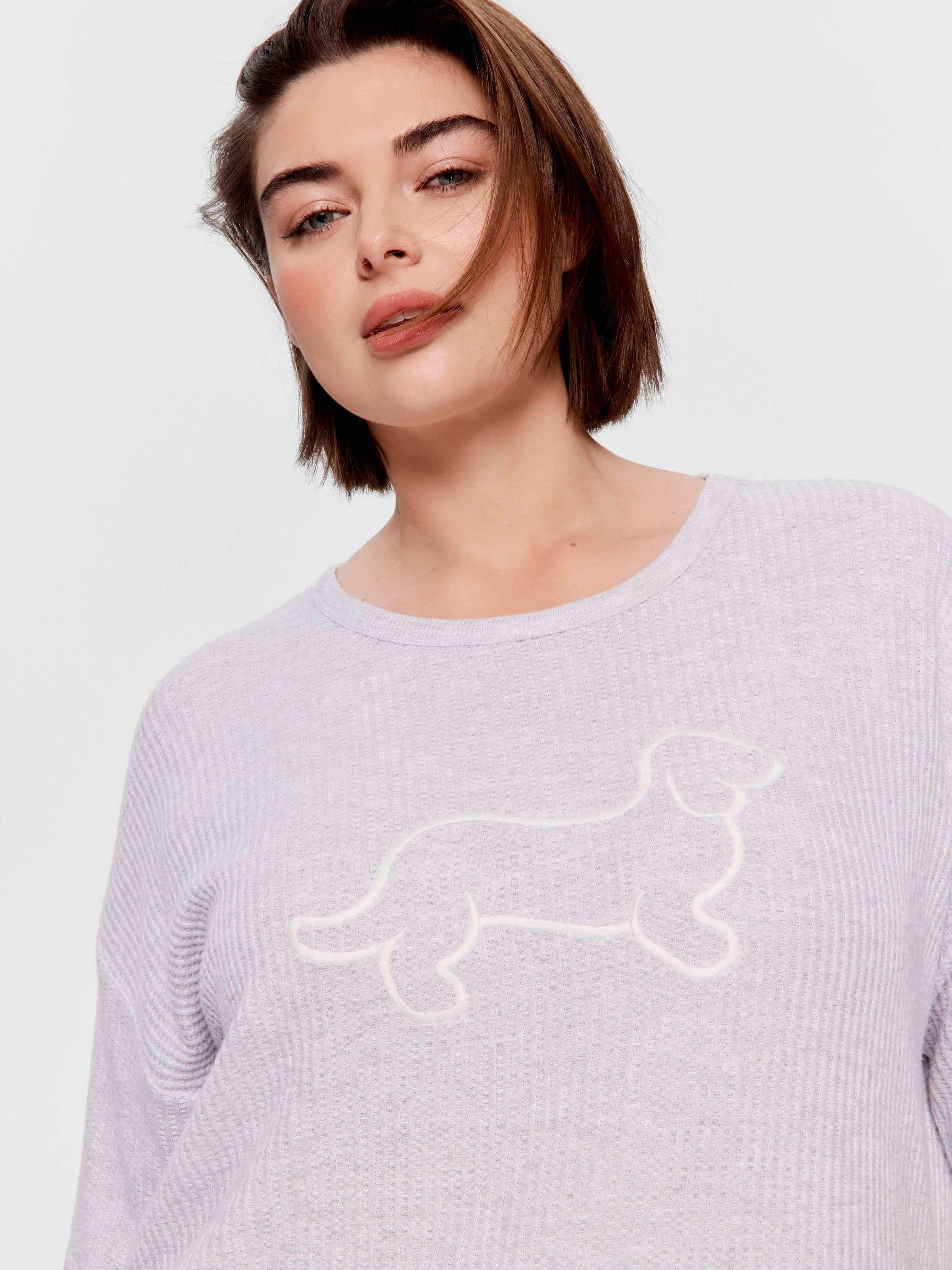 P.A. Plus Light Grey Oversized Waffle Tee