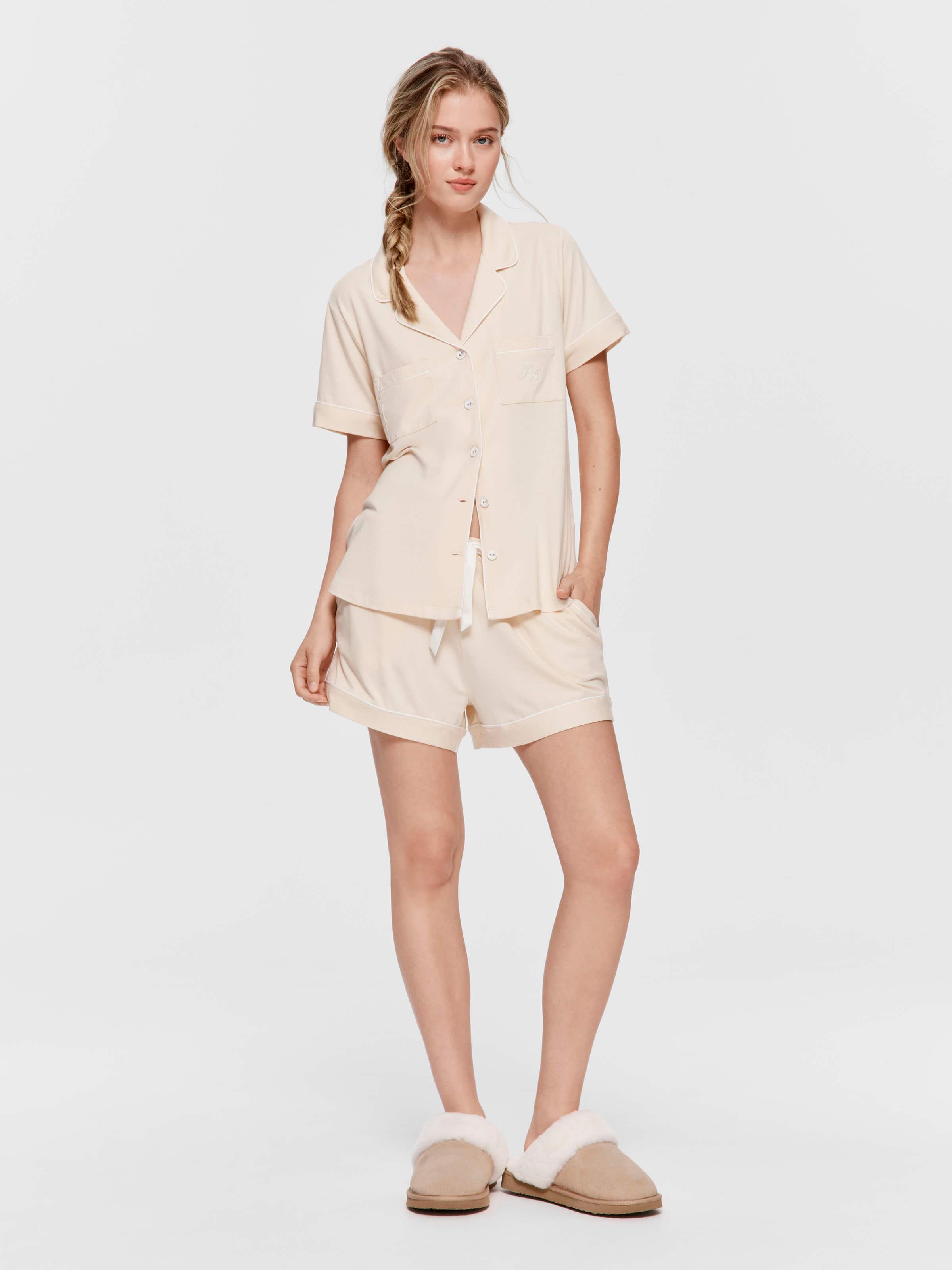 Vanilla Bamboo Jersey Shortie Pj Set