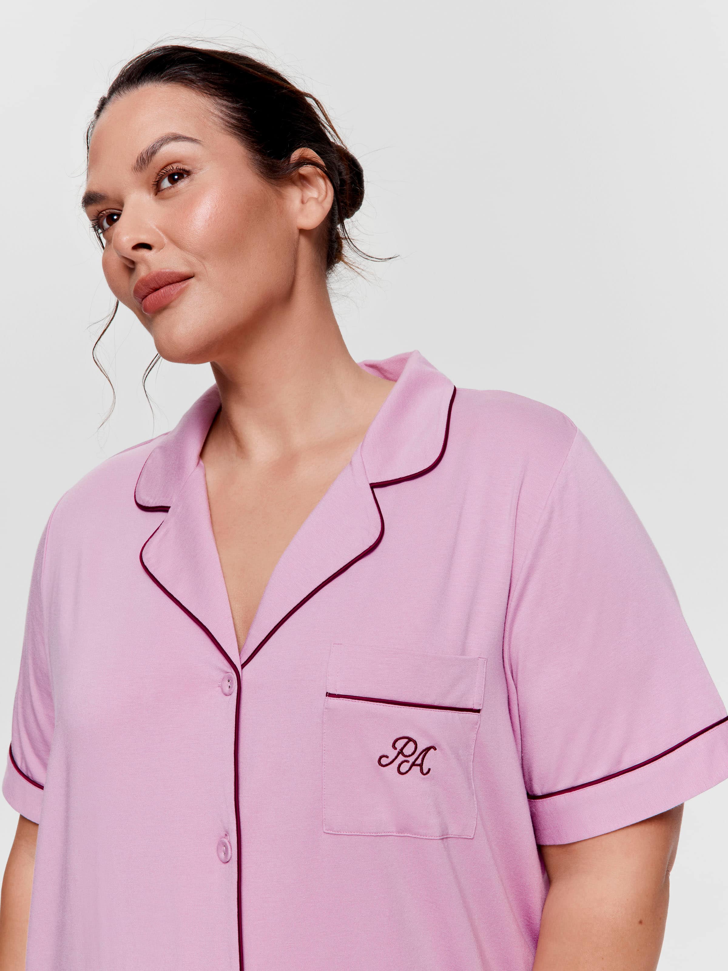P.A. Plus Lavender Bamboo Jersey Short Sleeve Nightshirt