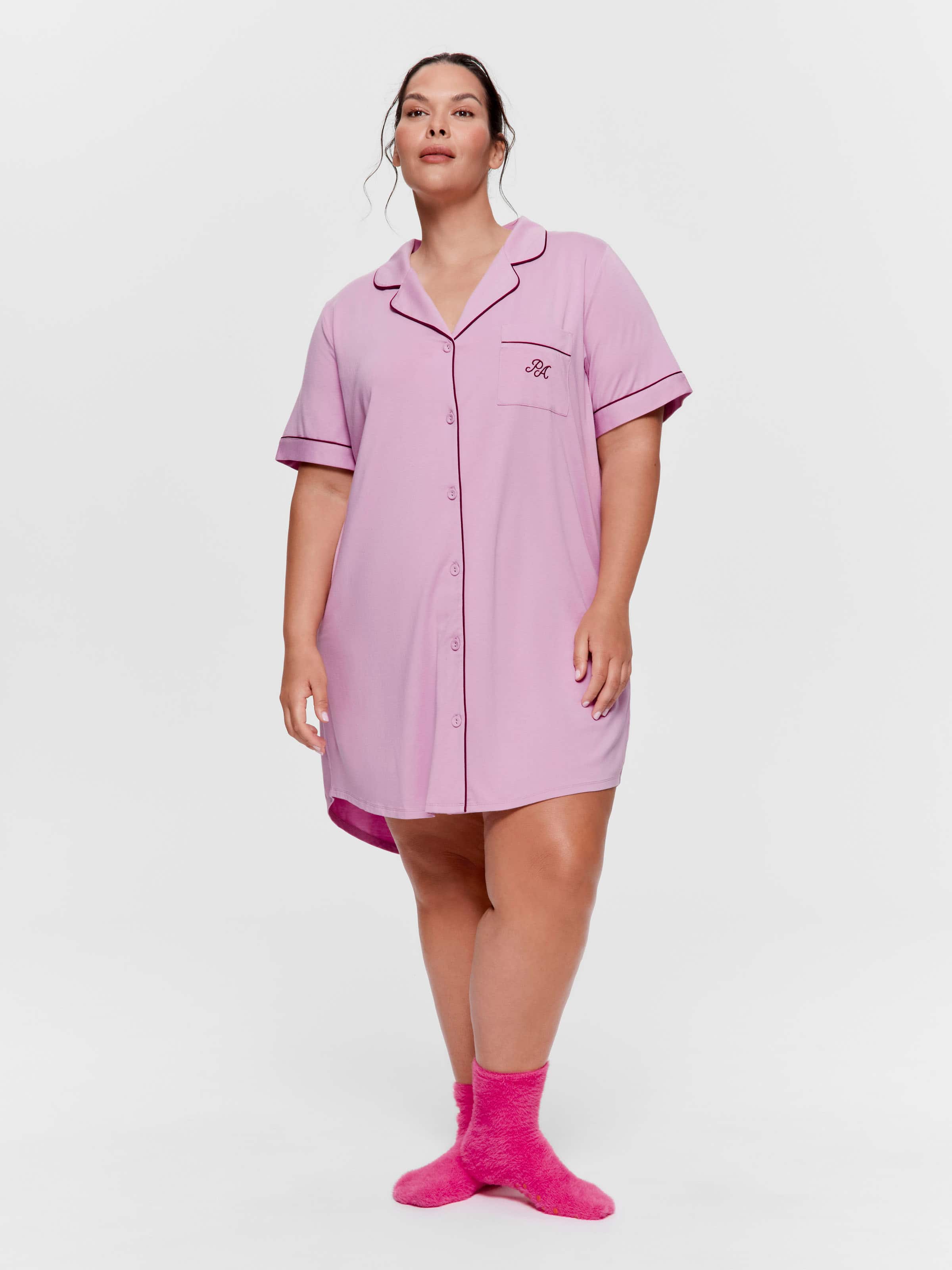 P.A. Plus Lavender Bamboo Jersey Short Sleeve Nightshirt