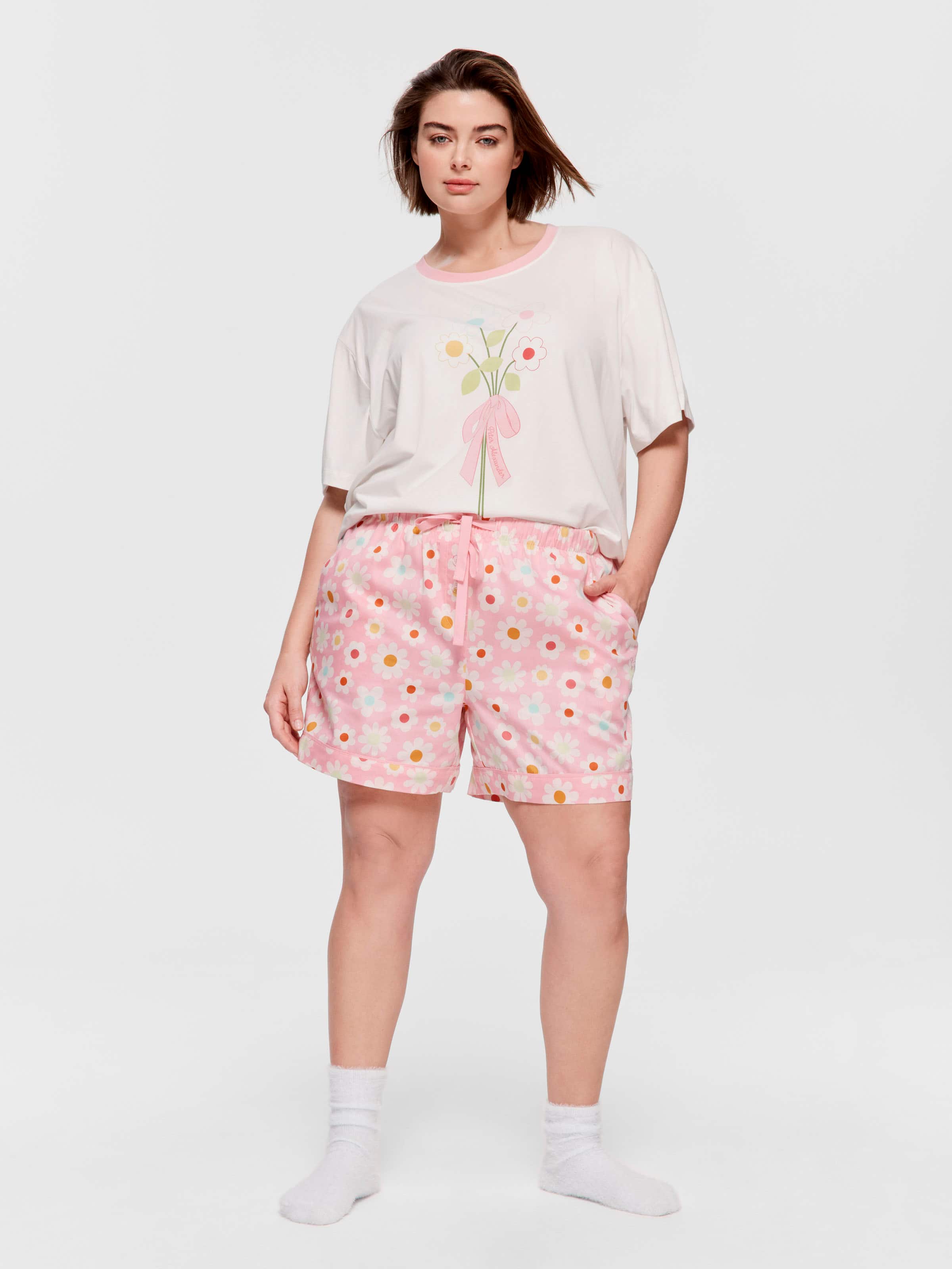 P.A. Plus Floral 100% Cotton Mid Short