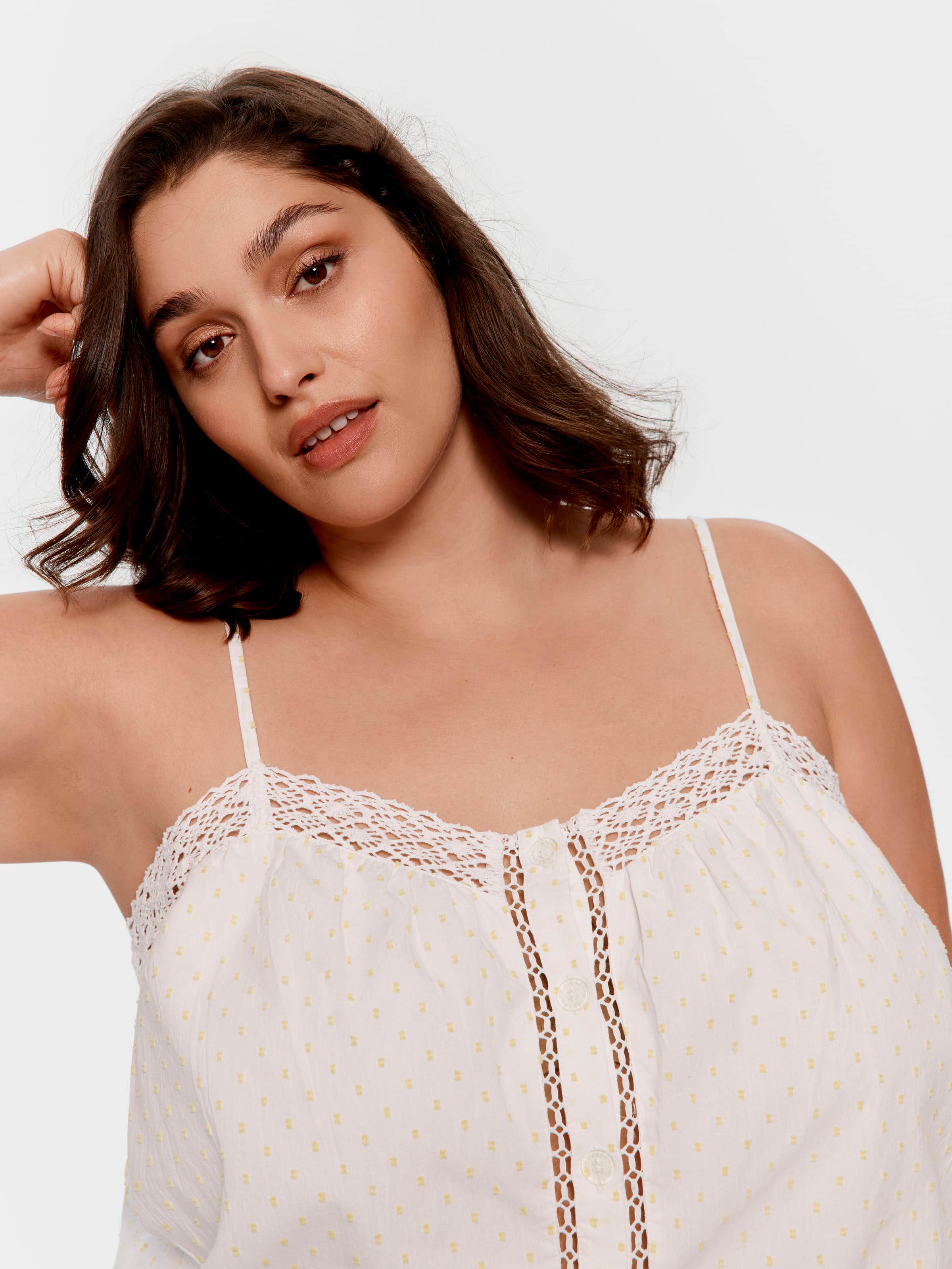 P.A. Plus Lemon 100% Cotton Dobby Cami Pj Set