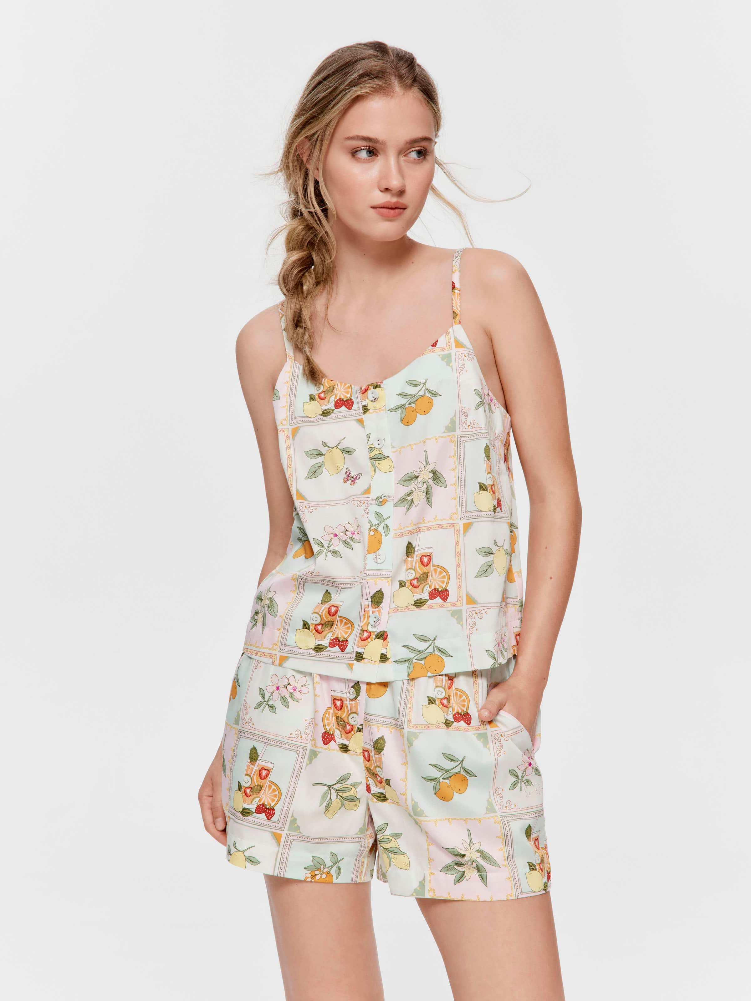 Summer Garden Tile 100% Cotton Cami