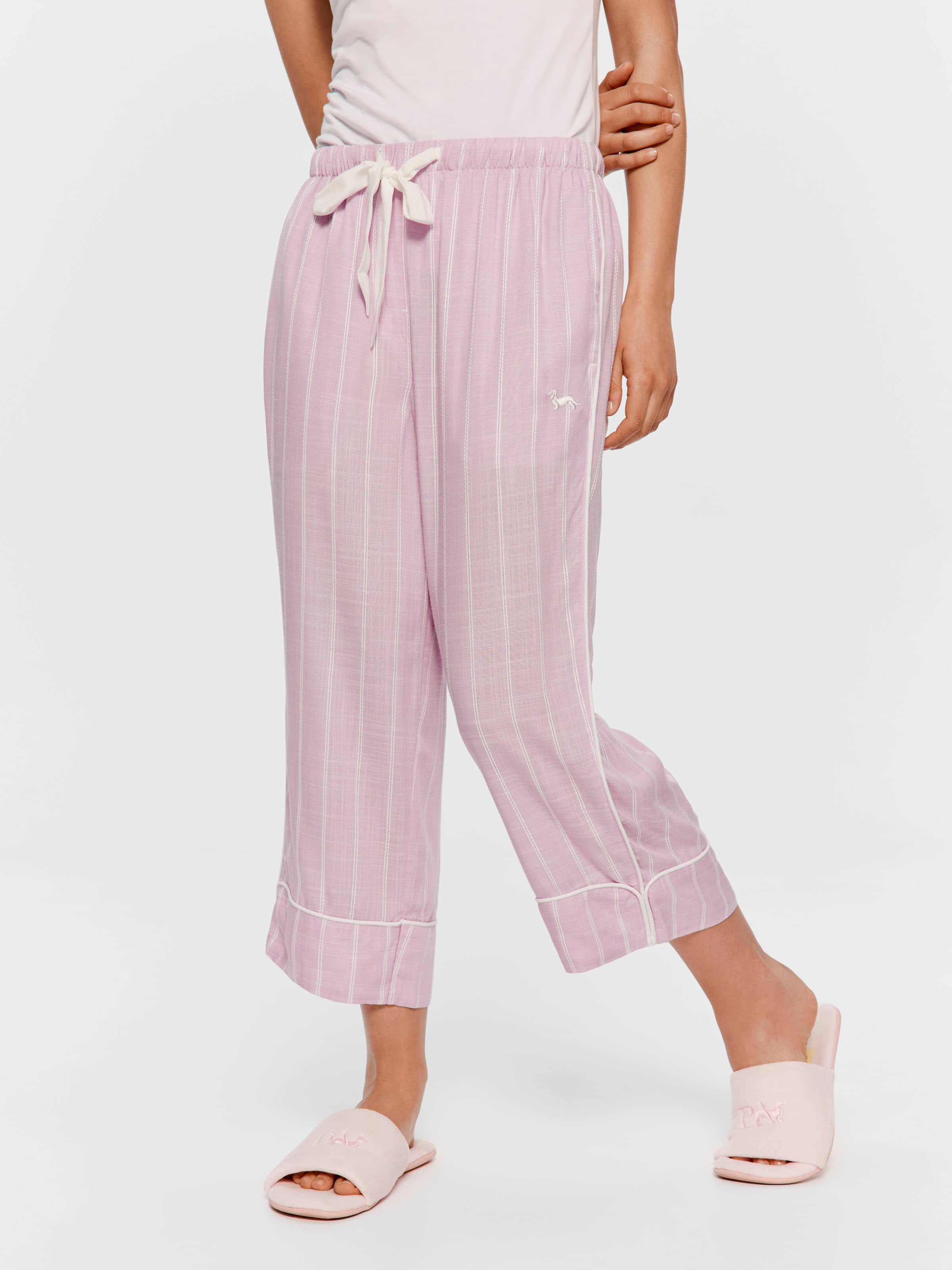 Lavender Textured Viscose 3/4 Pj Pant