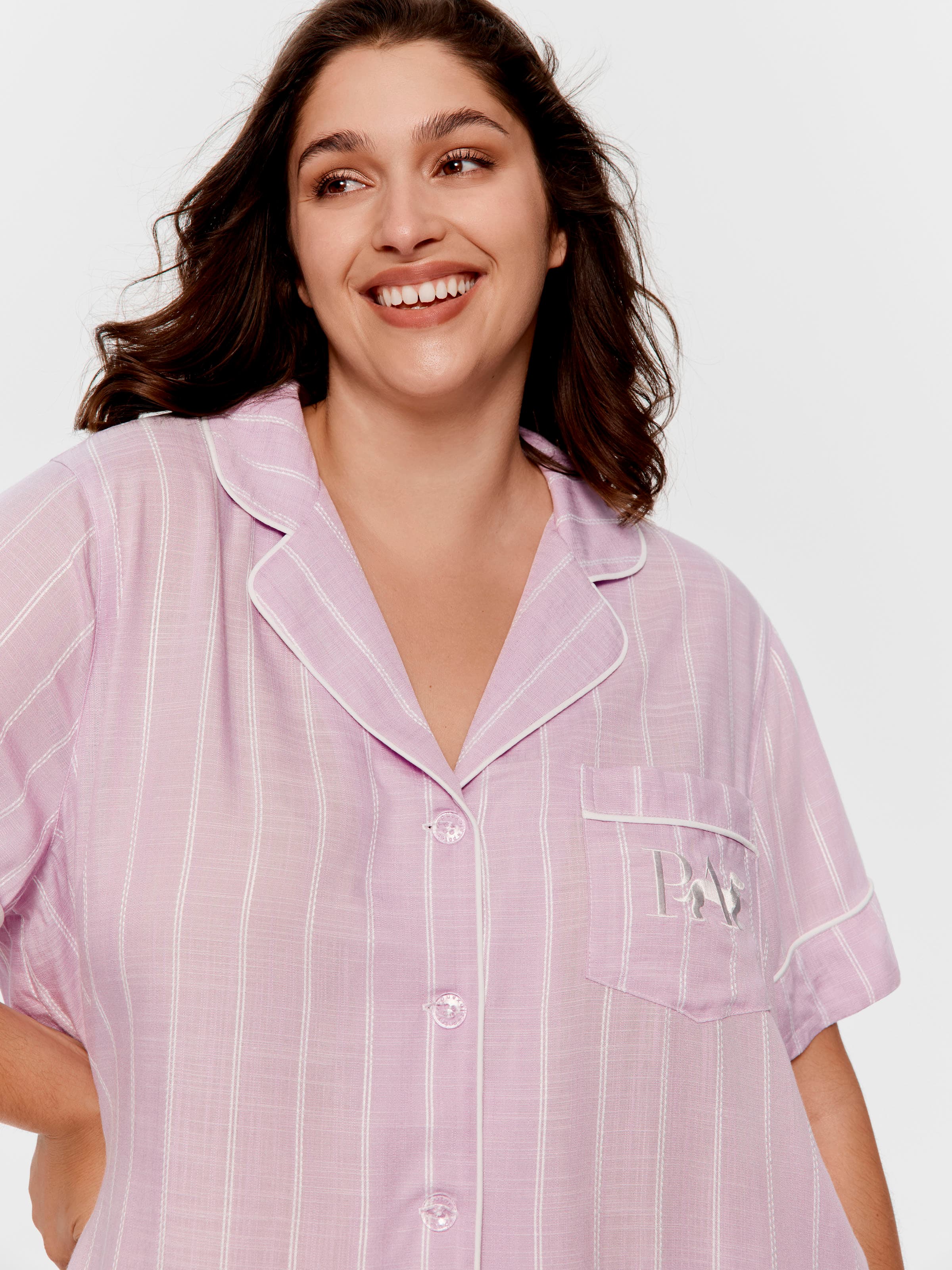 P.A. Plus Lavender Textured Viscose Short Sleeve Shirt