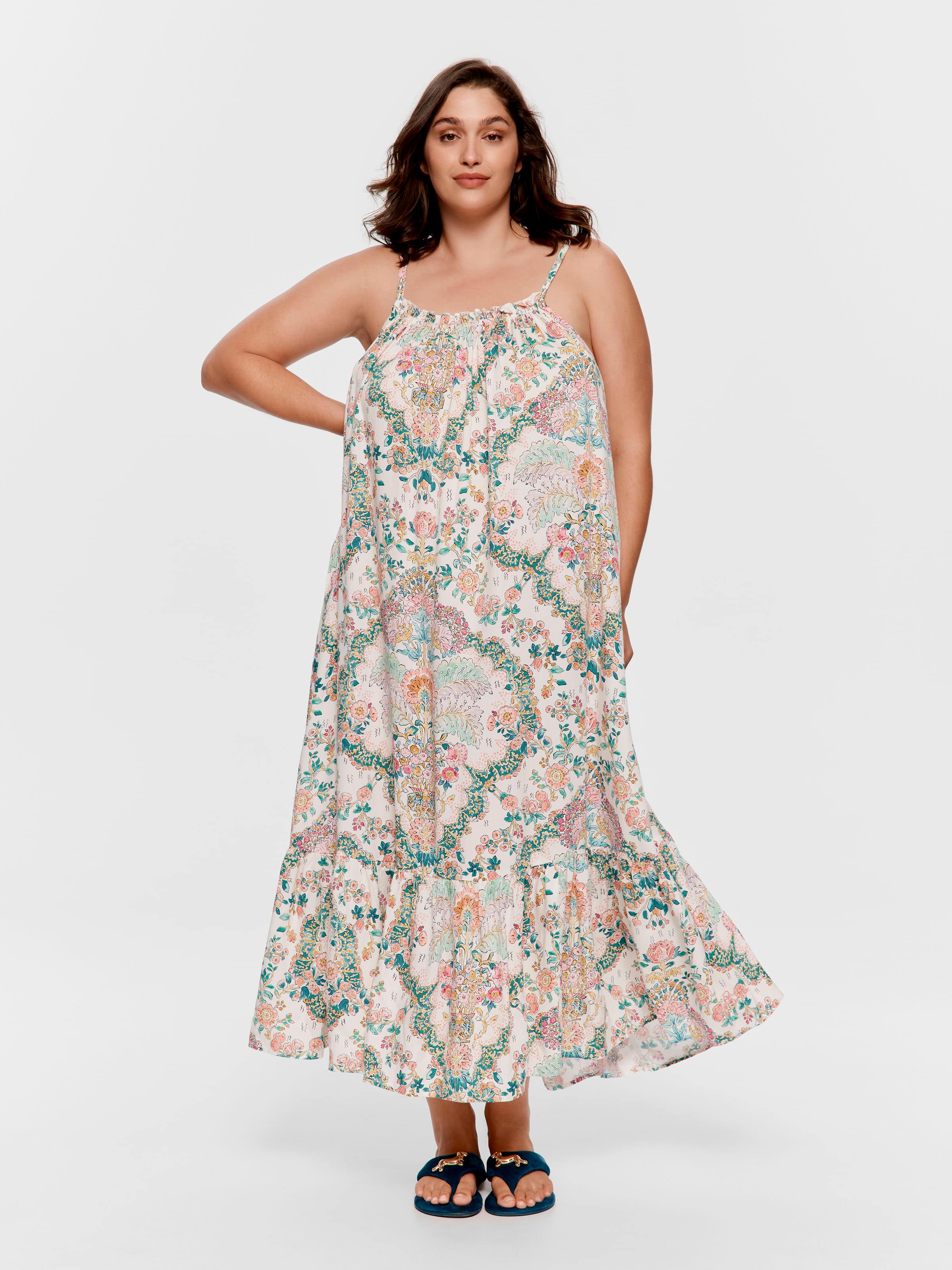 P.A. Plus Summer Floral Long Fashion Nightie