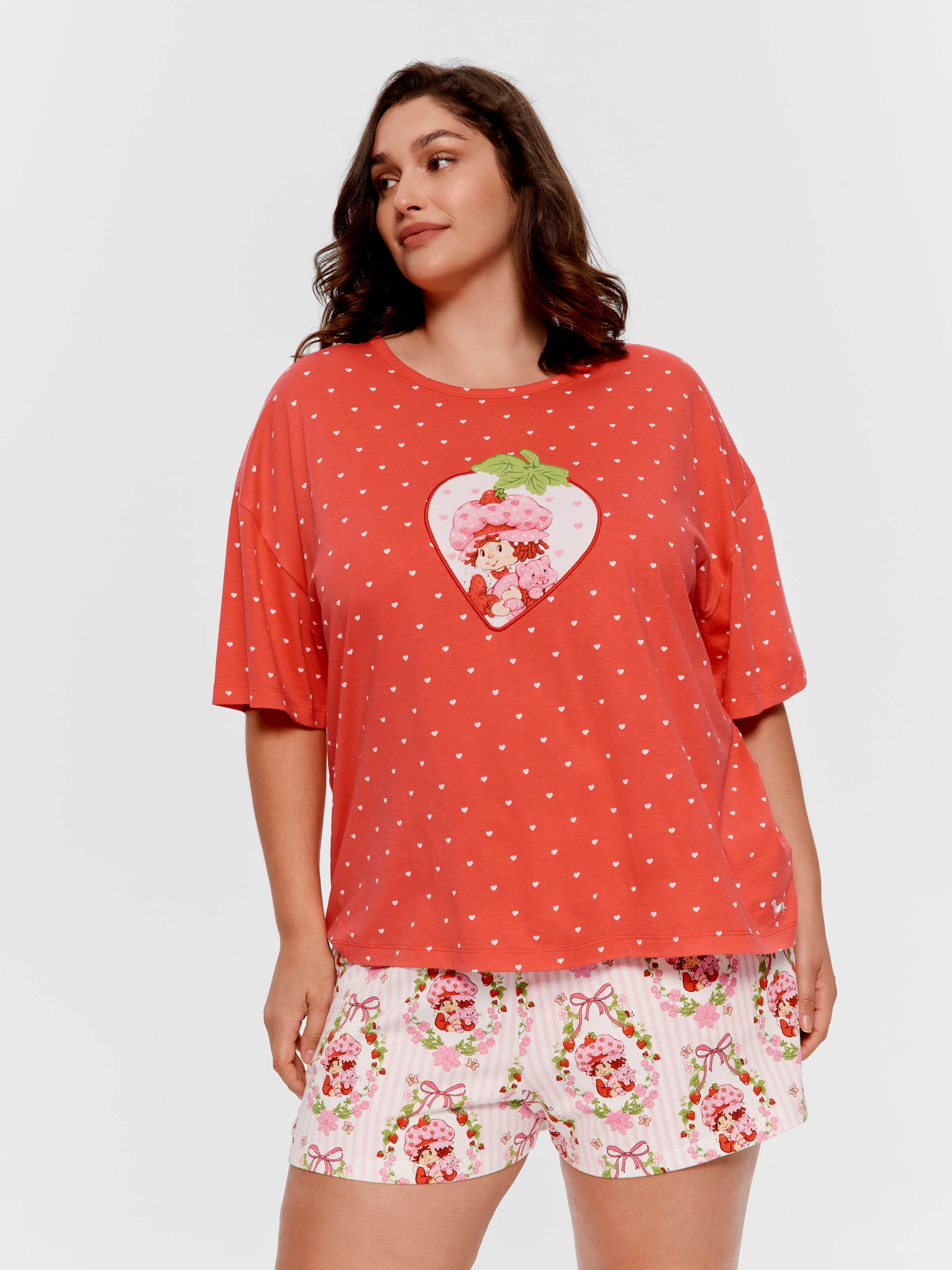 P.A. Plus Strawberry Shortcake Heart Oversized Tee