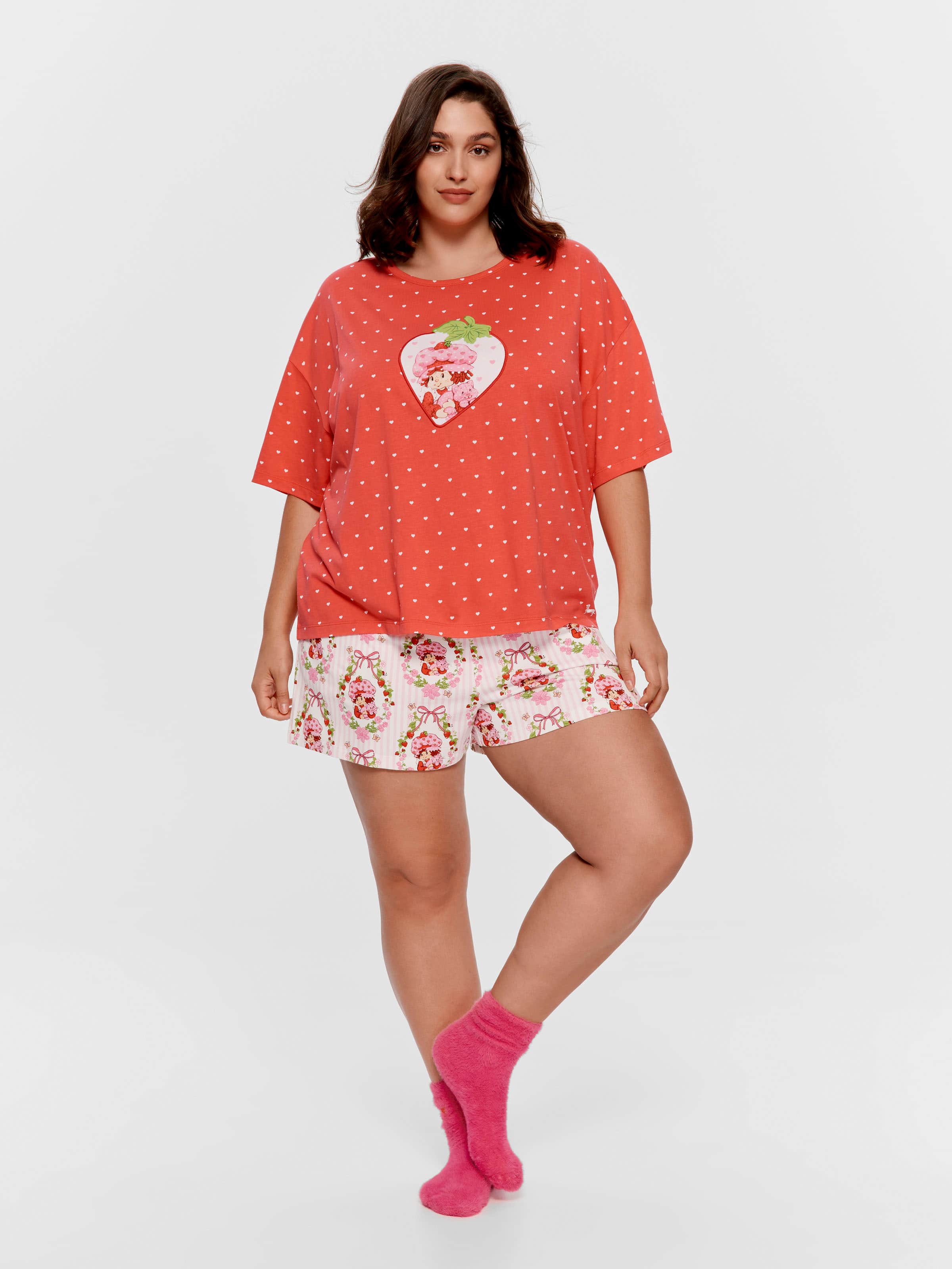 P.A. Plus Strawberry Shortcake Heart Oversized Tee