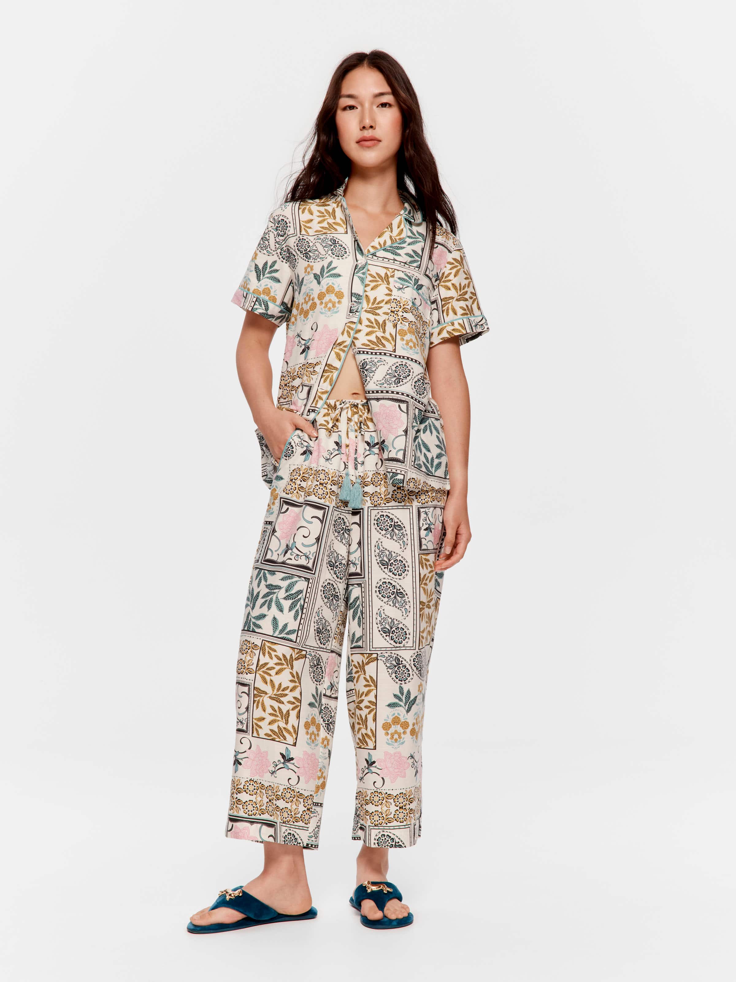 Boho Floral 3/4 Tassel Pj Pant