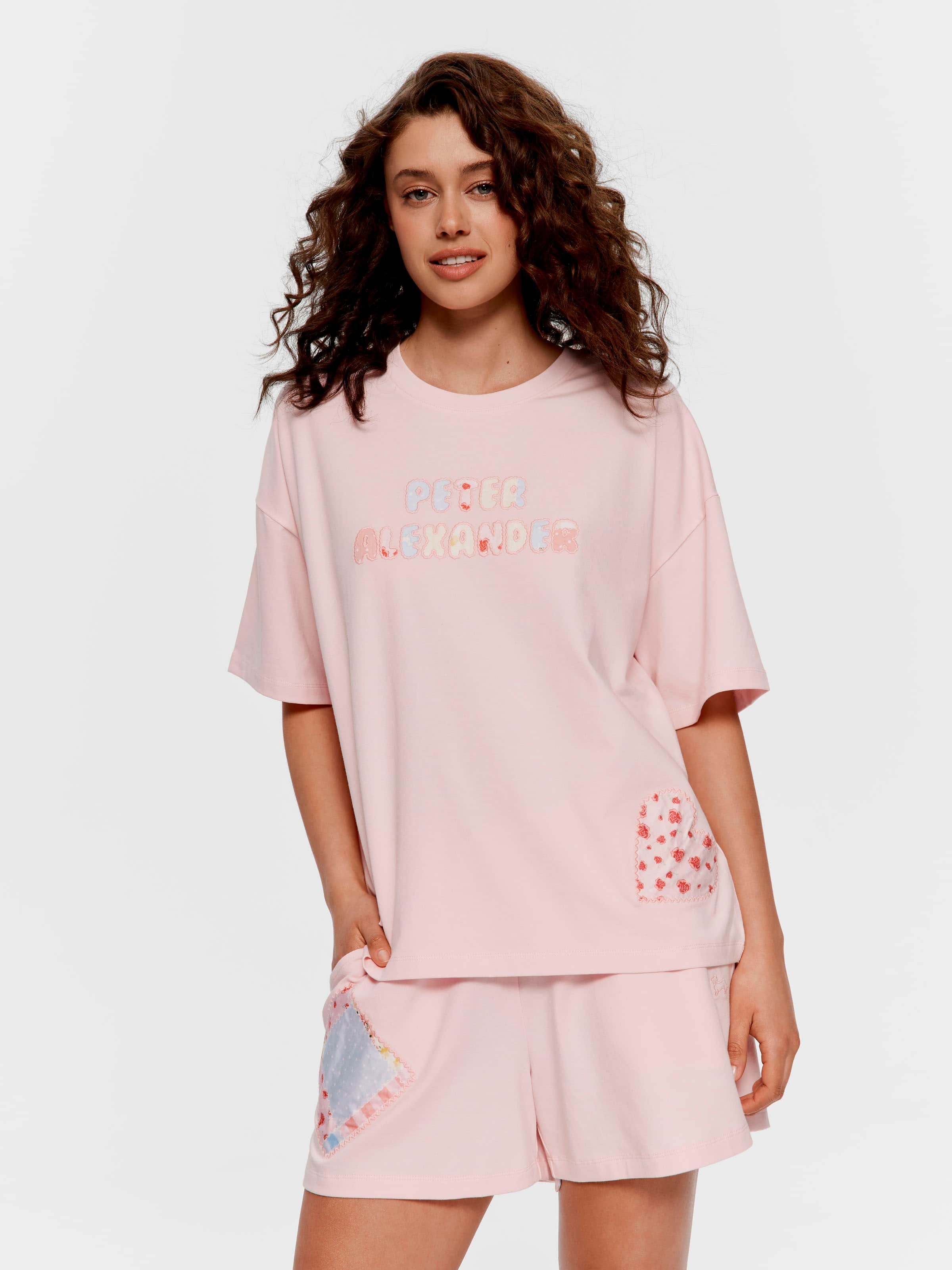 Pink Patchwork Oversized Tee