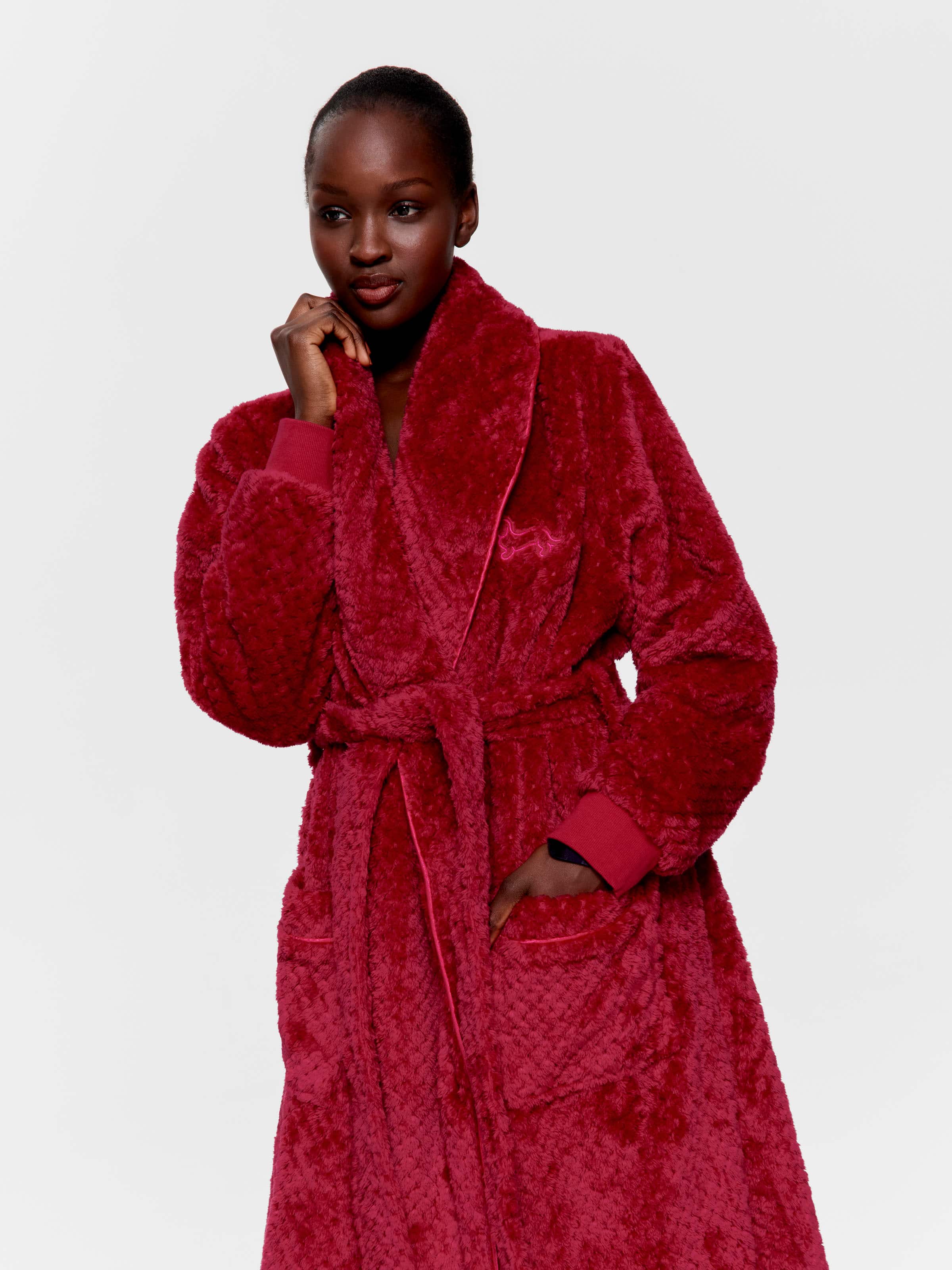 Berry Long Jacquard Gown