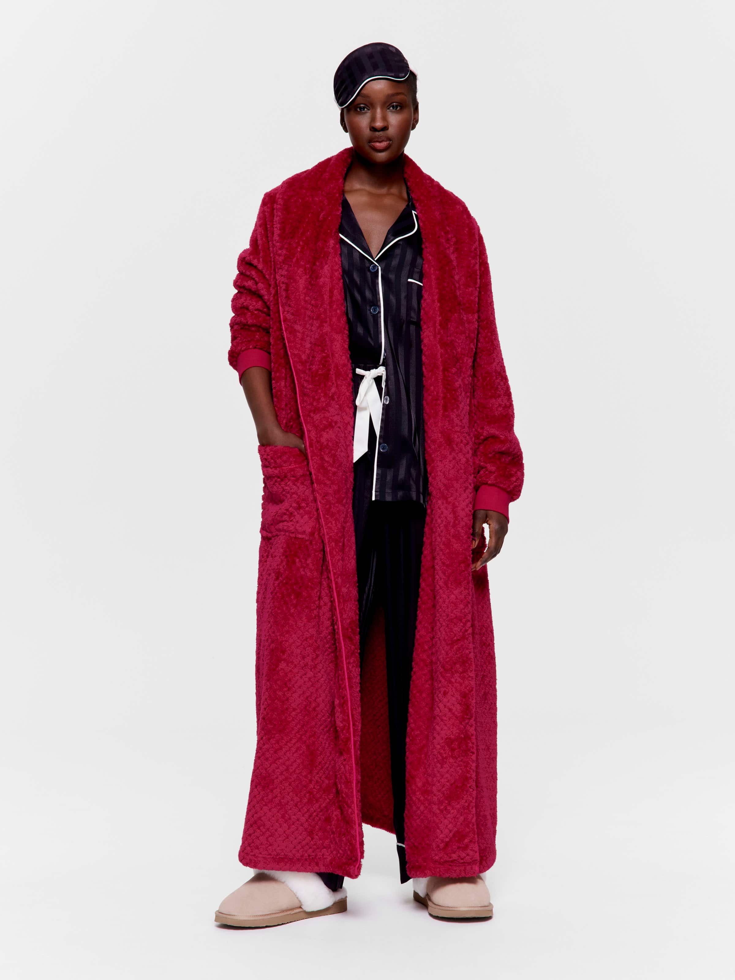 Berry Long Jacquard Gown