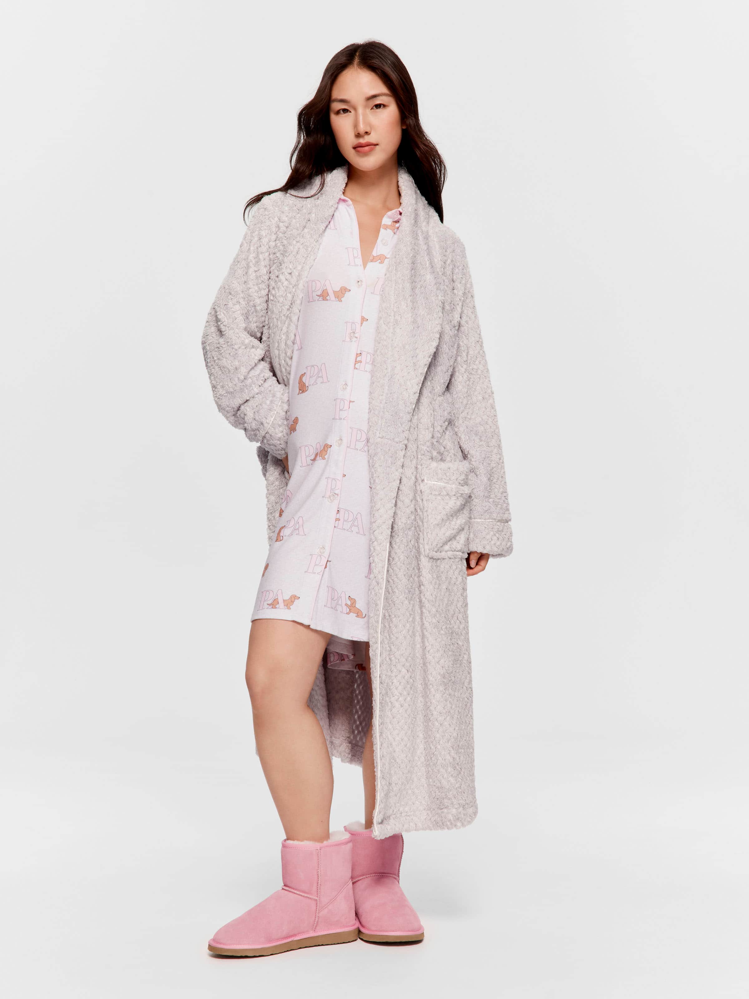 Grey Marle Jacquard Gown