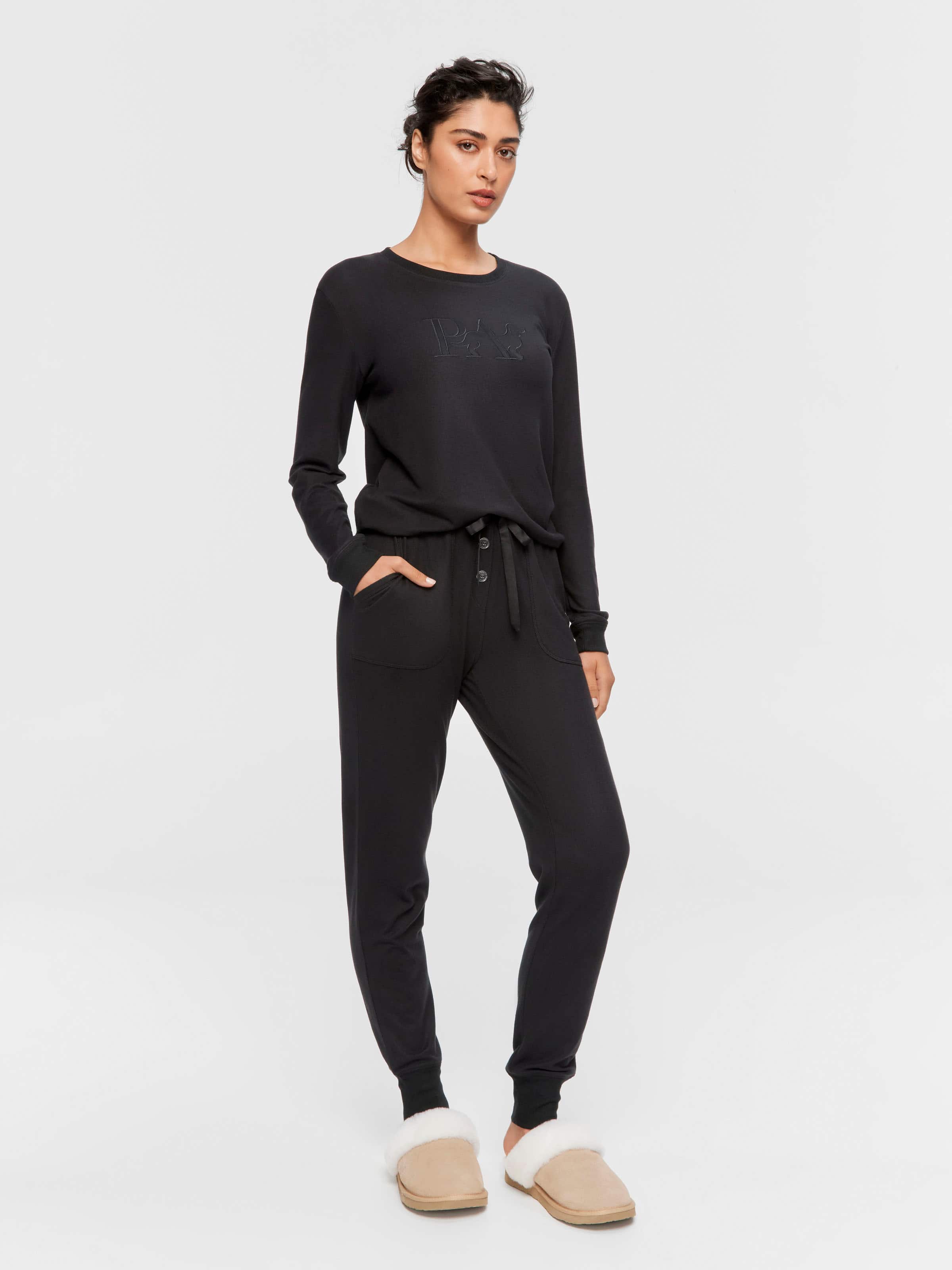 Most Popular Black Plush Easy Pj Pant