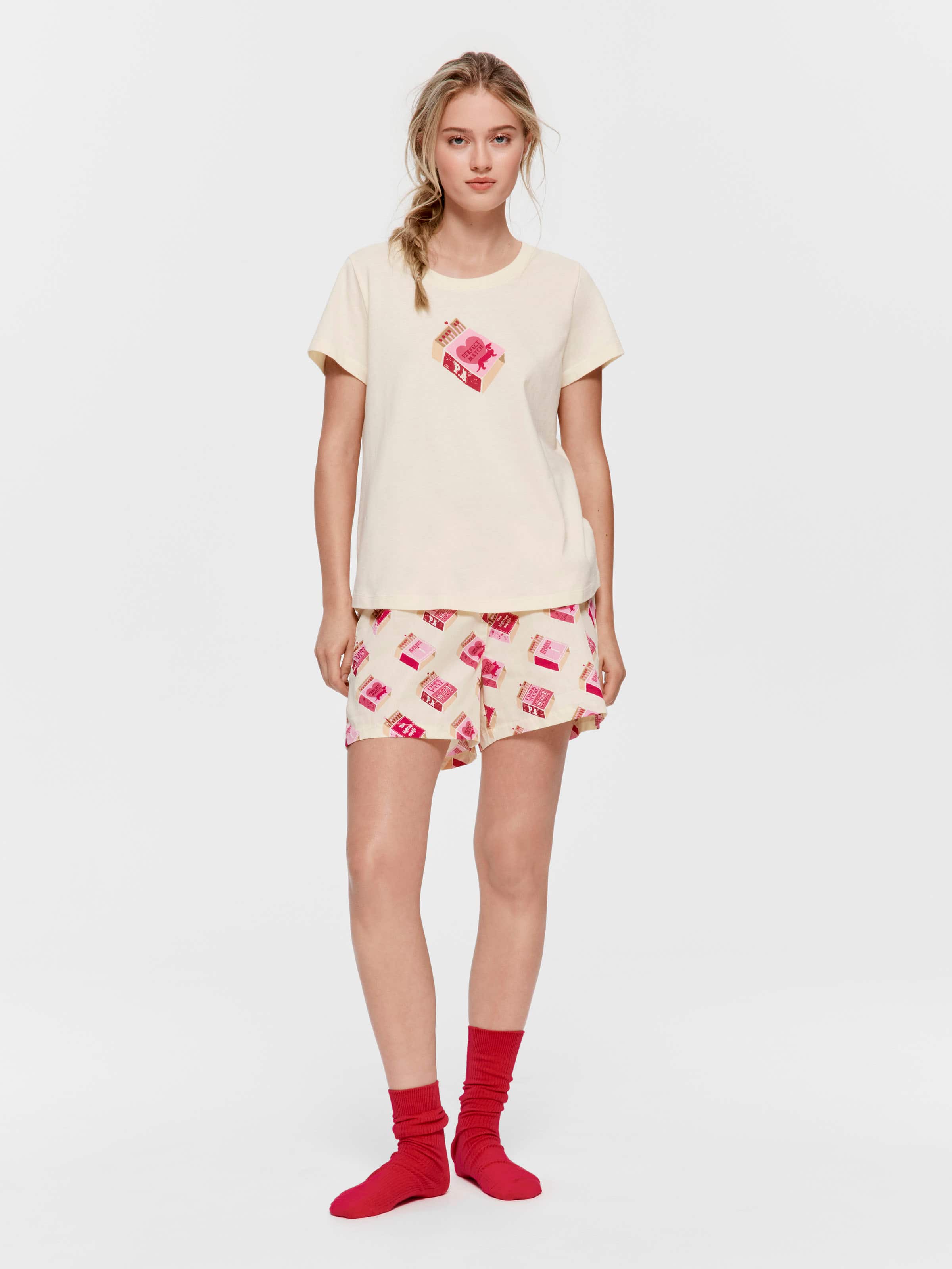 Perfect Match 100% Cotton Shortie Pj Set