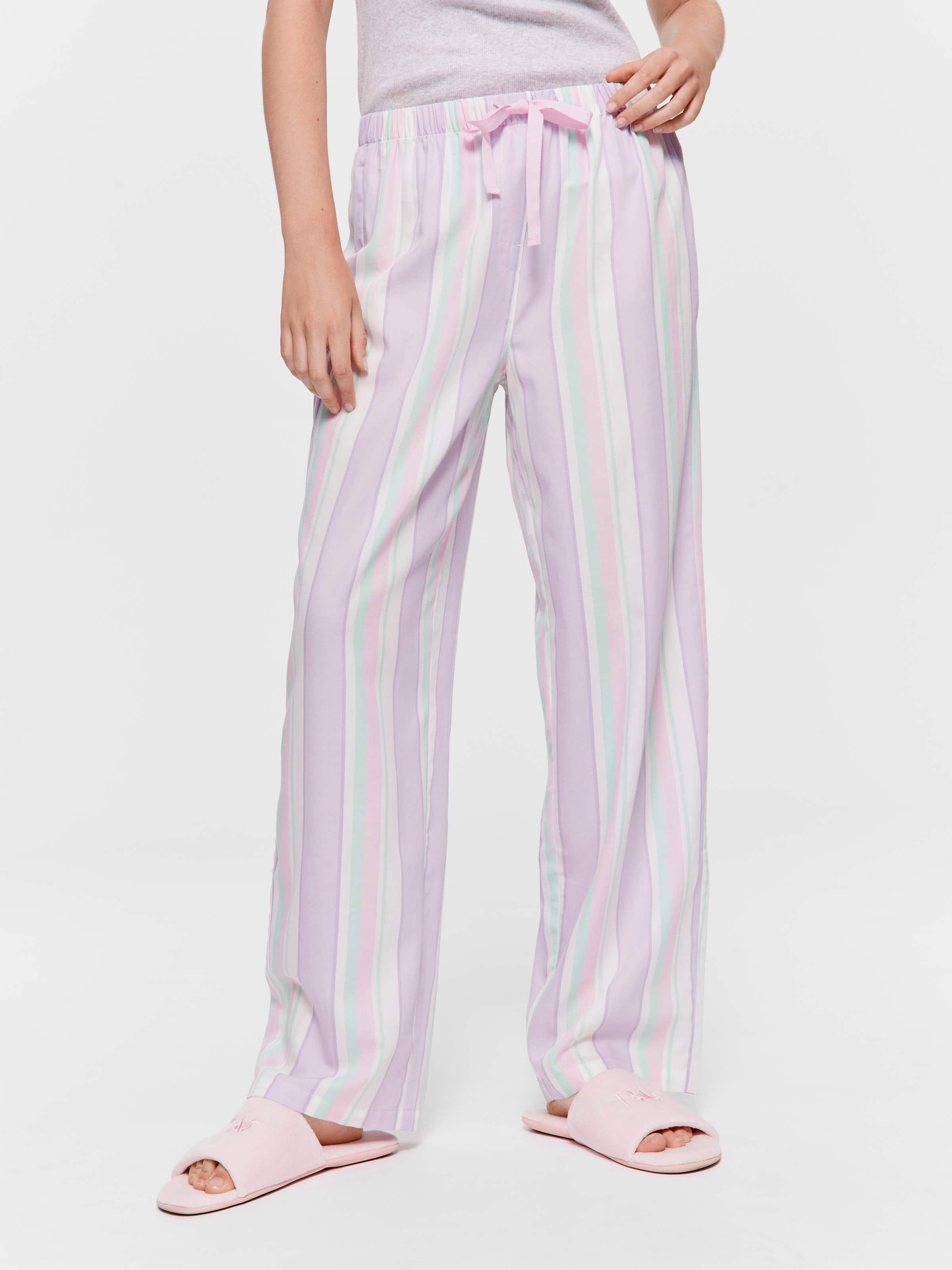 Lilac Stripe 100% Cotton Classic Pj Pant