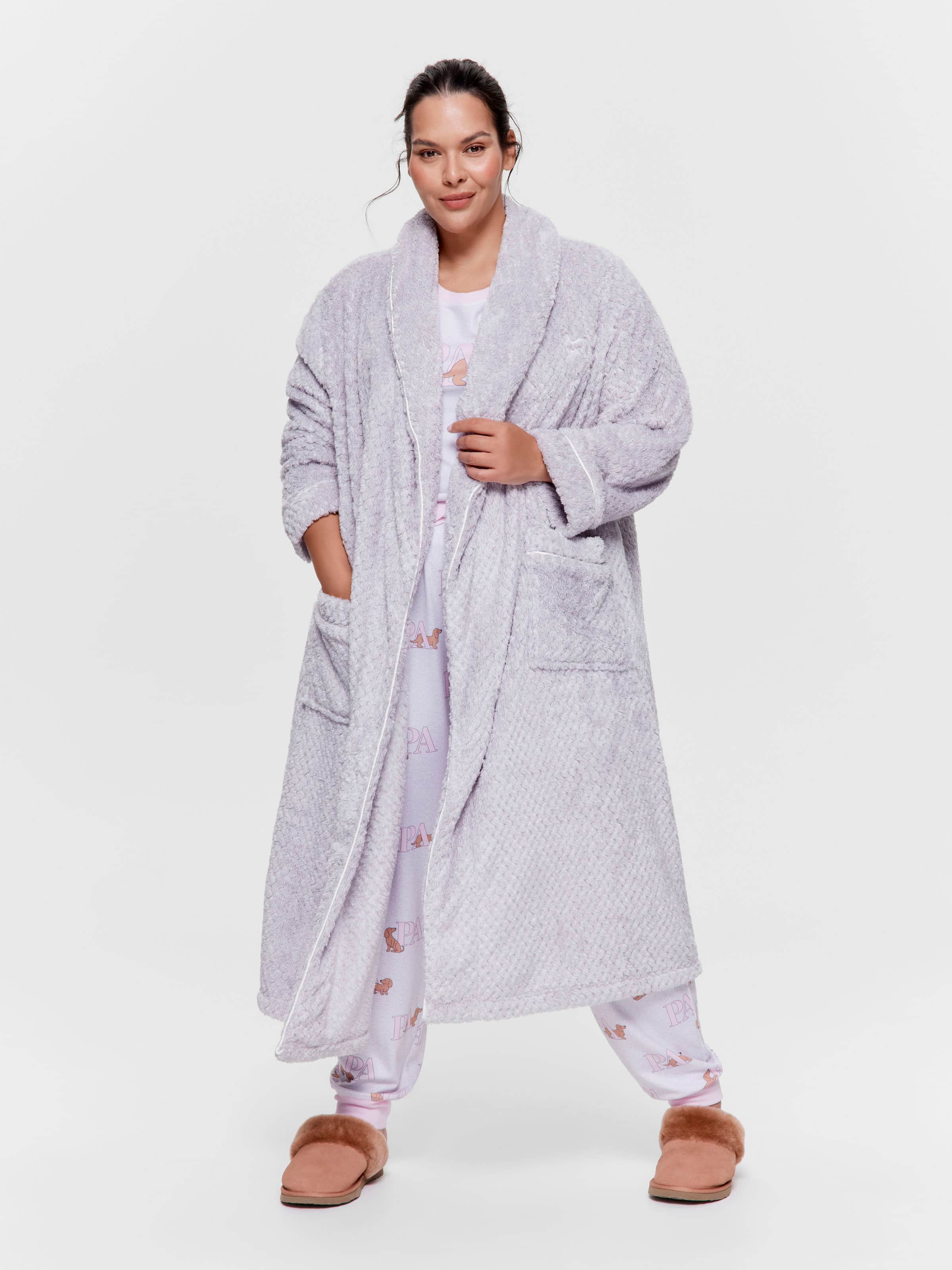 P.A. Plus Grey Marle Jacquard Gown