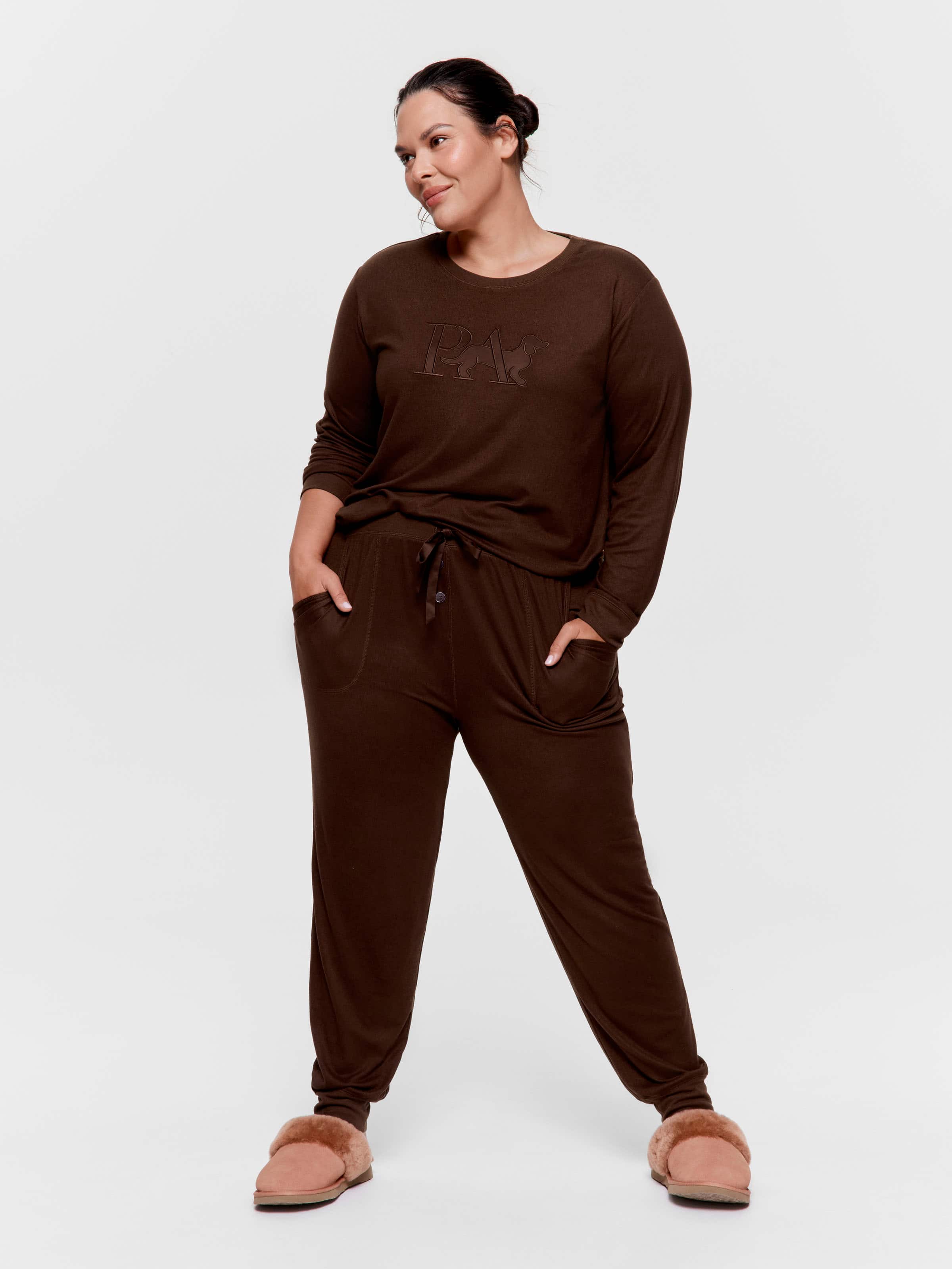 P.A. Plus Chocolate Plush Easy Pj Pant