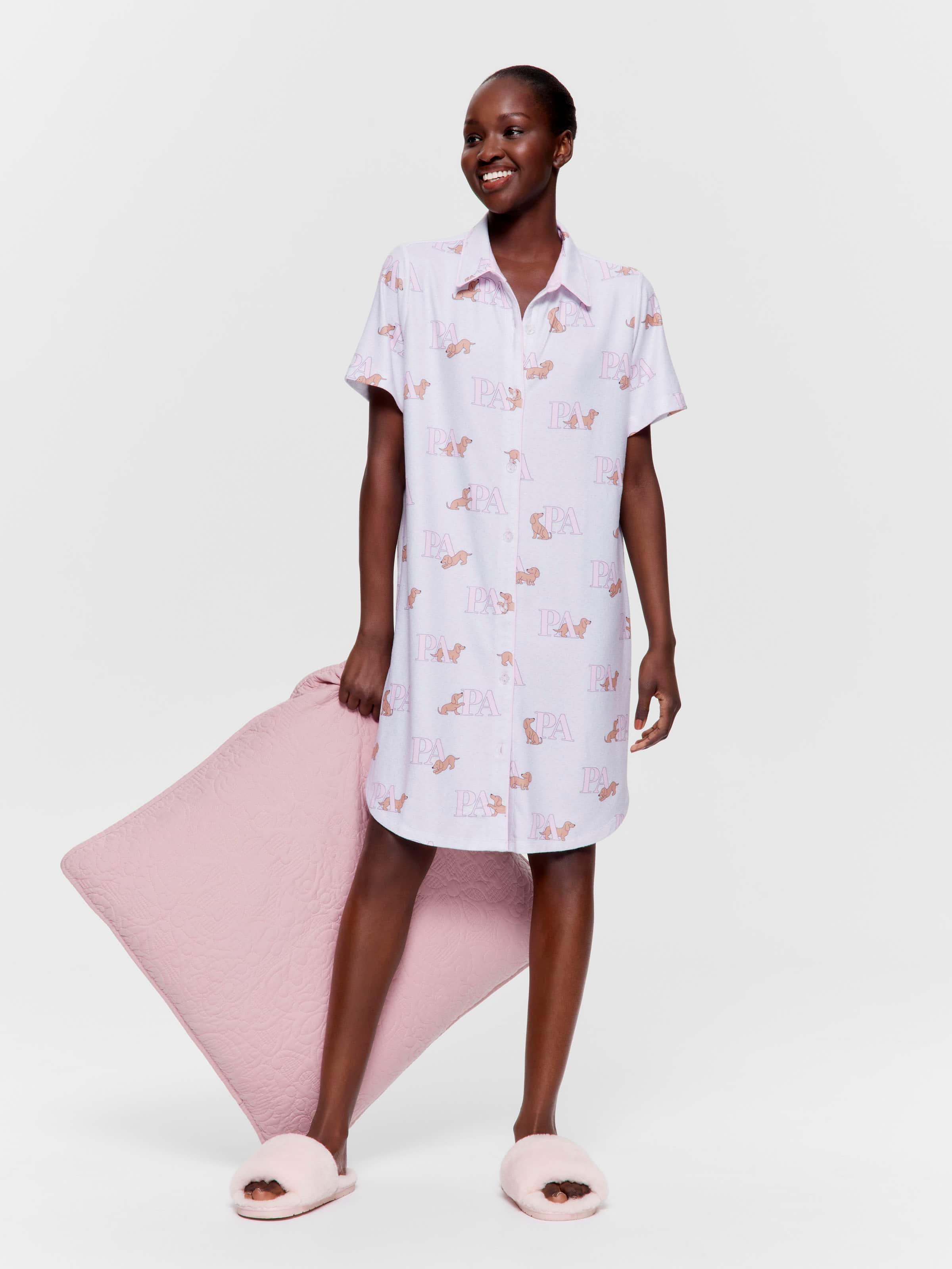 Penny Logo Plush Short Sleeve Nightshirt