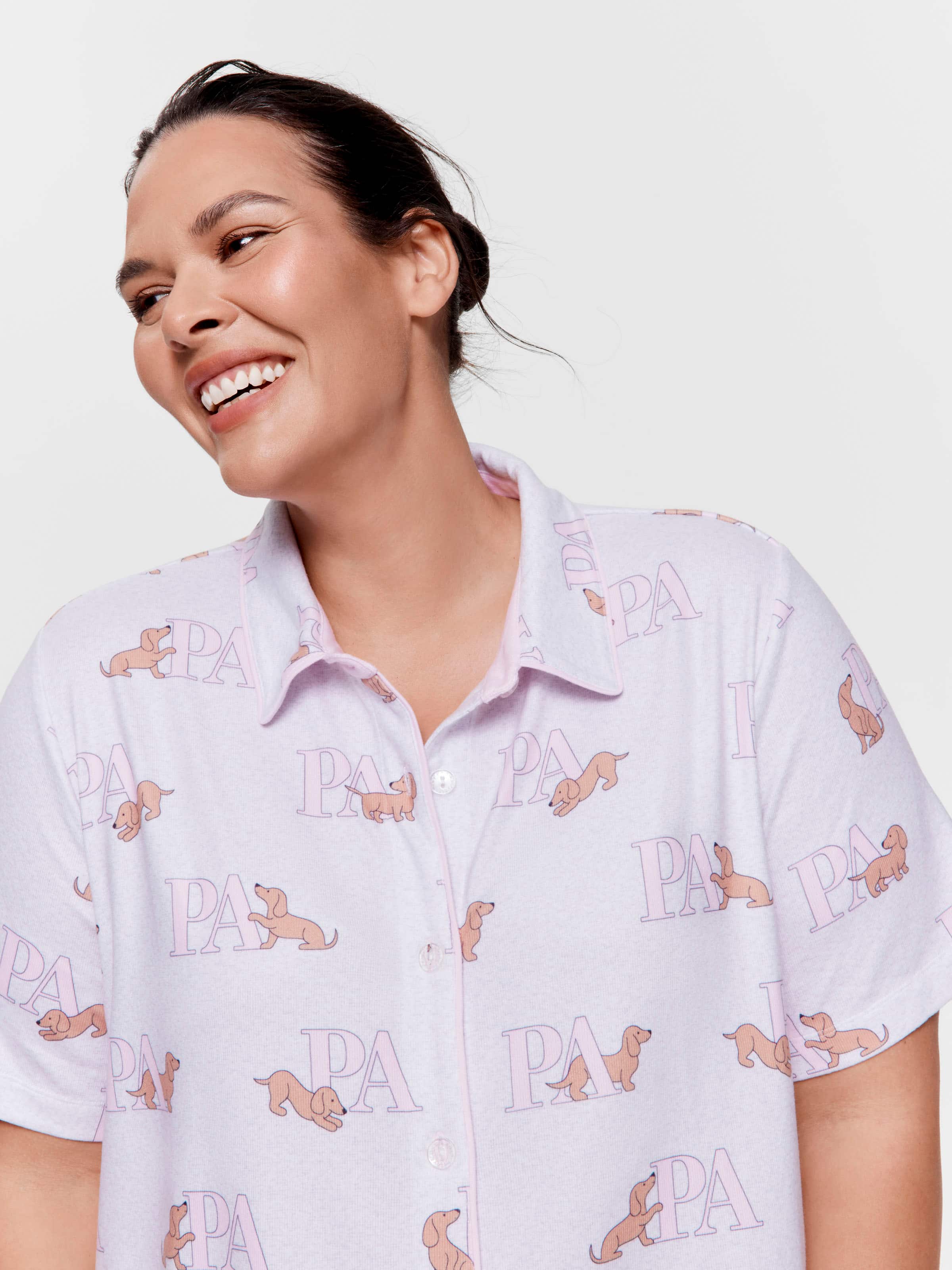 P.A. Plus Penny Logo Plush Short Sleeve Nightshirt