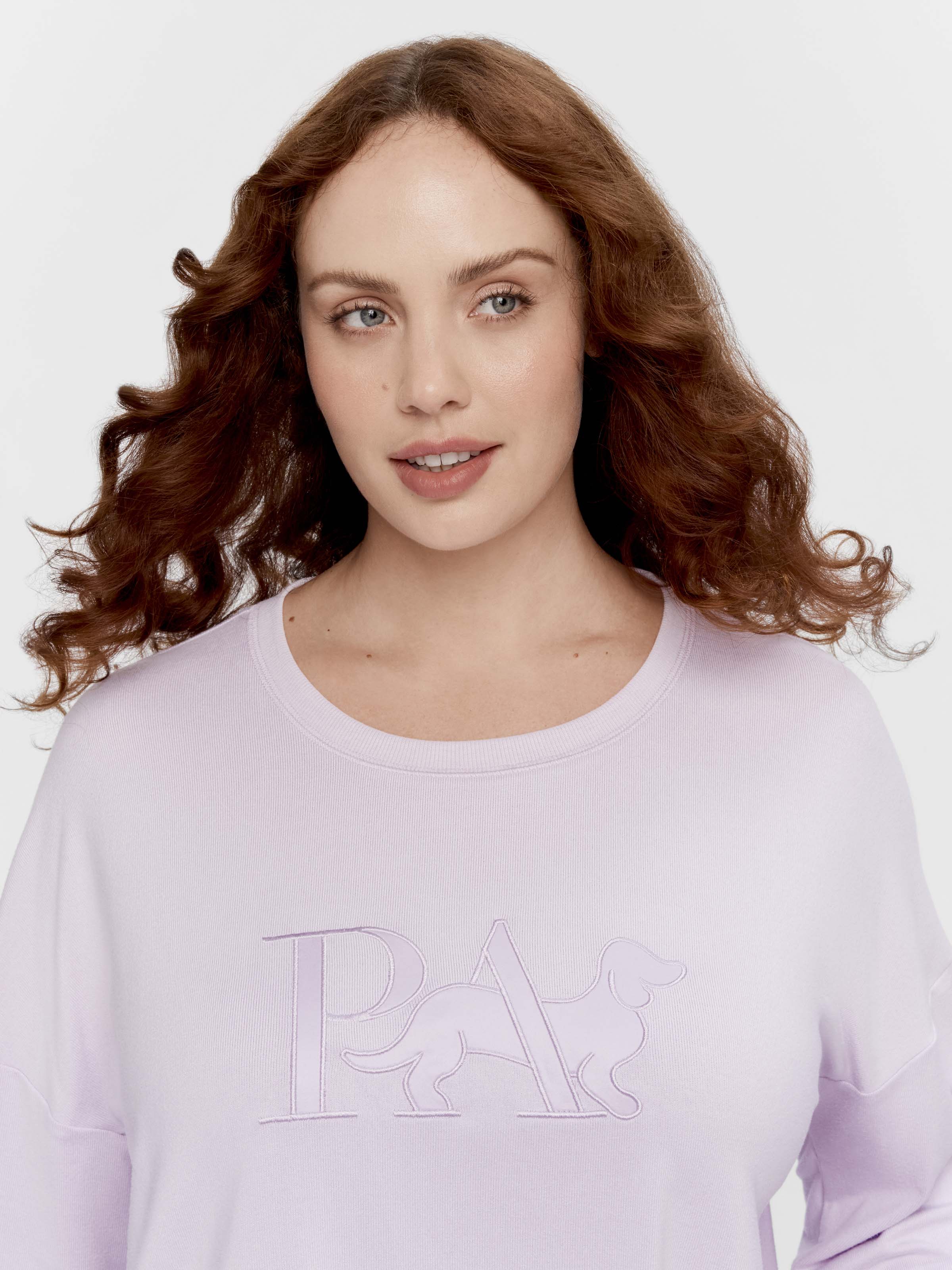 P.A. Plus Lilac Logo Plush Sweater
