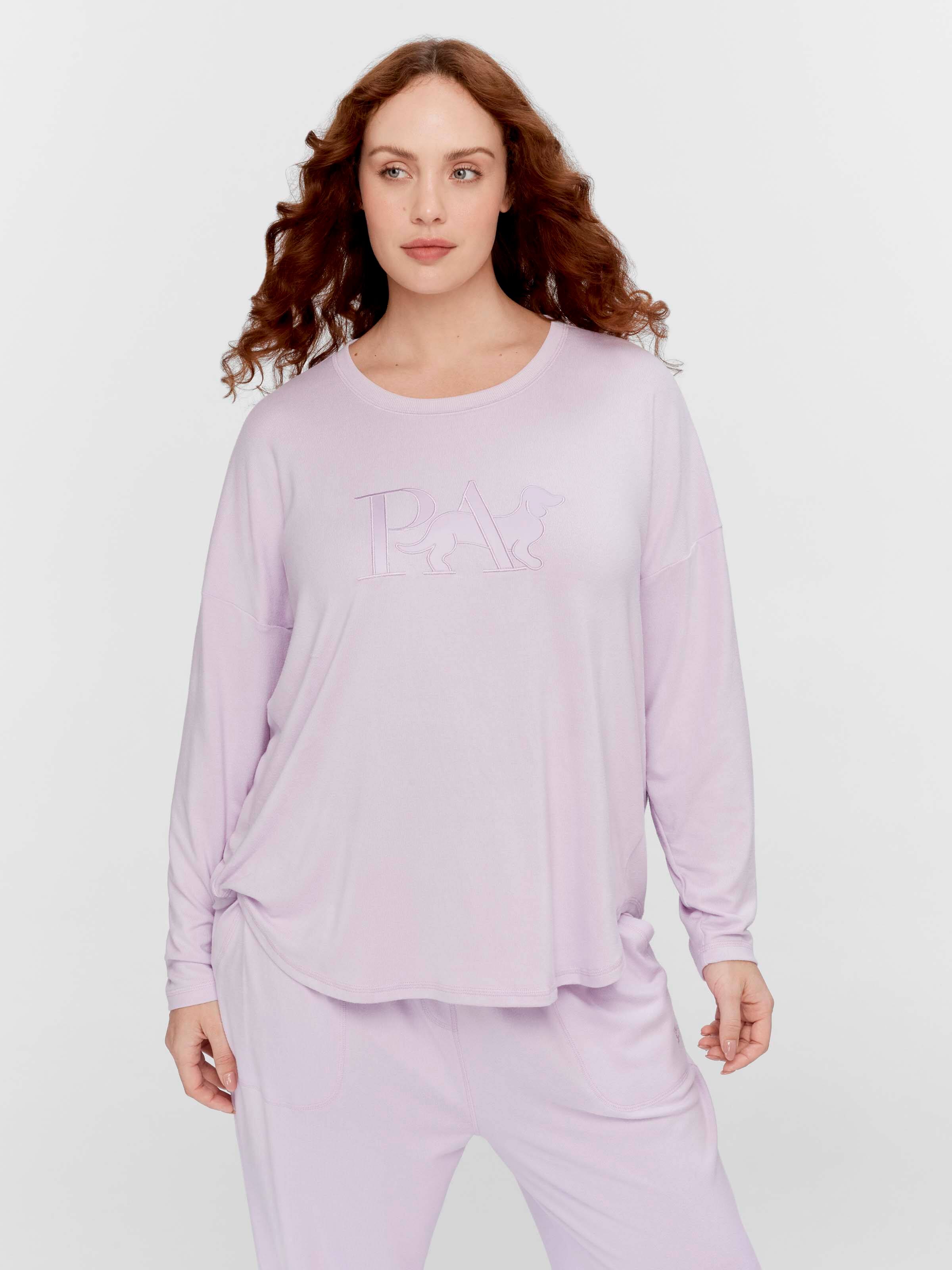 P.A. Plus Lilac Logo Plush Sweater