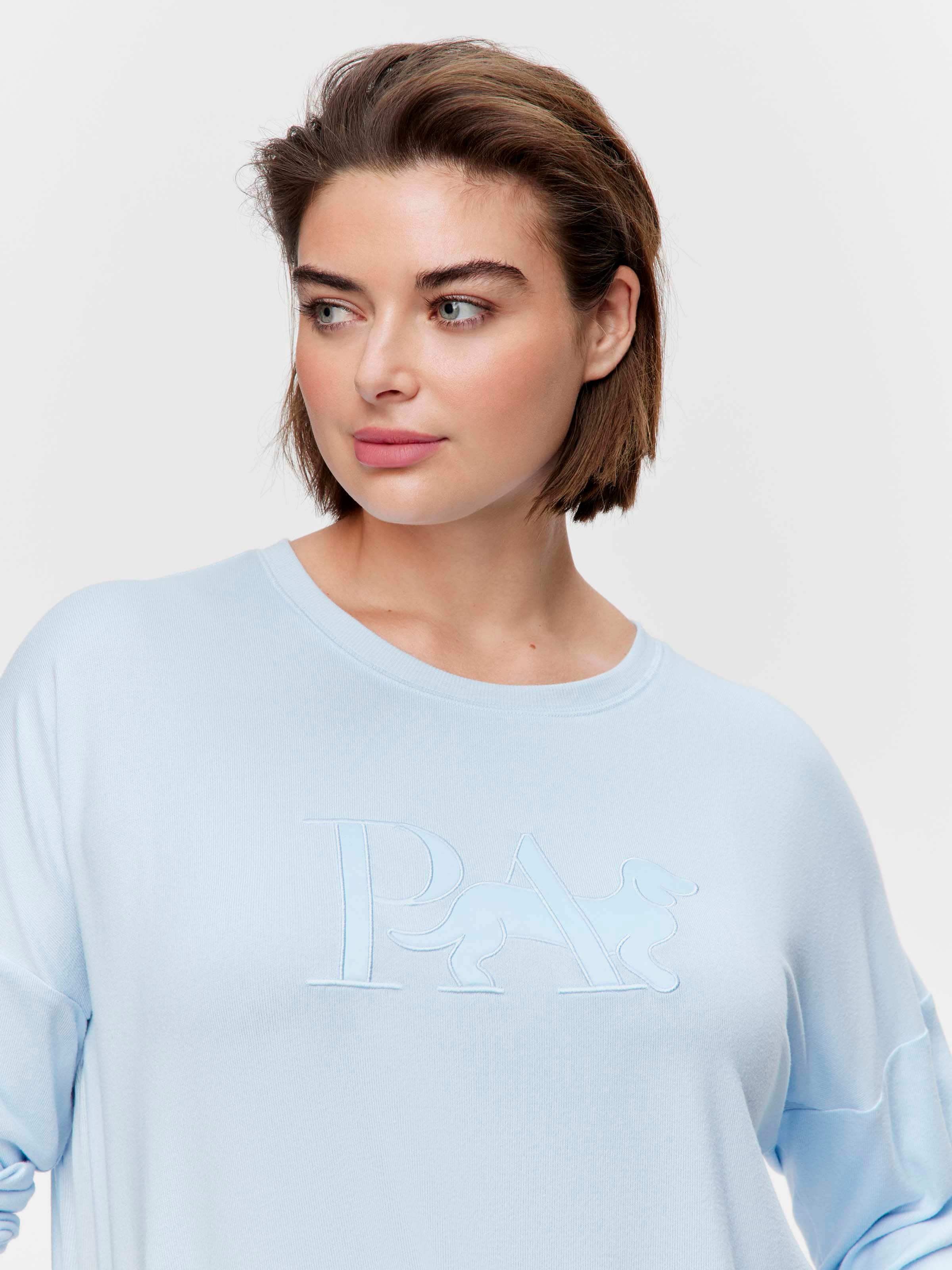 P.A. Plus Blue Logo Plush Sweater