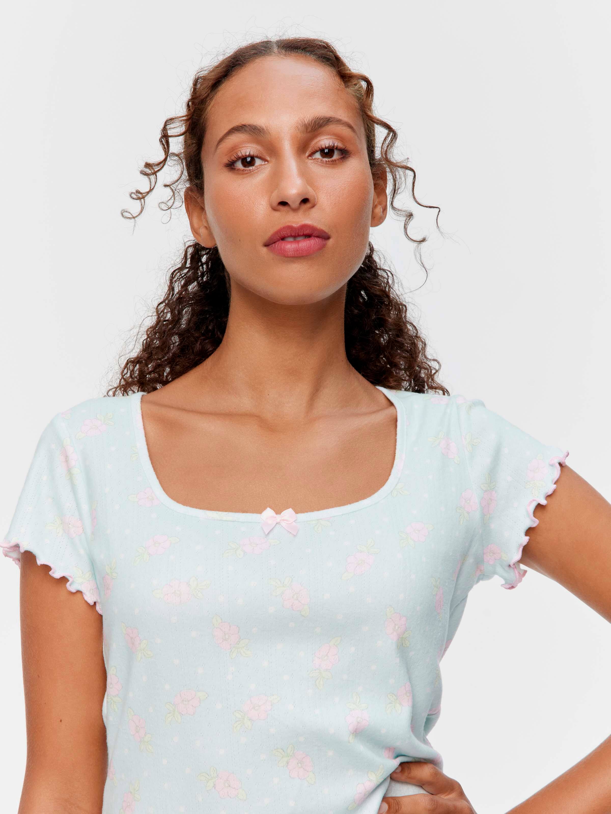 Ditsy Floral Pointelle Tee