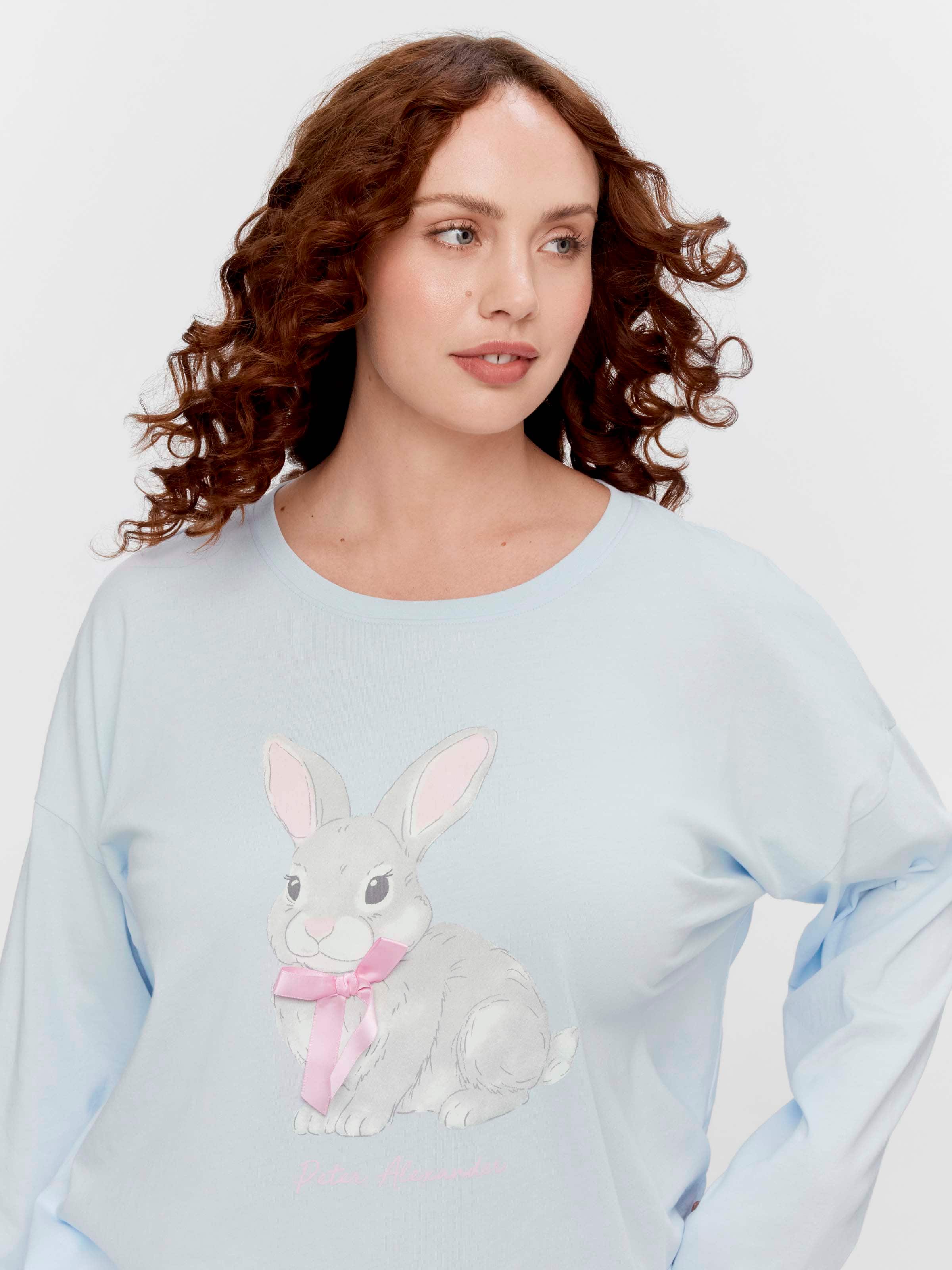 P.A. Plus Bow Bunny 100% Cotton Long Sleeve Top
