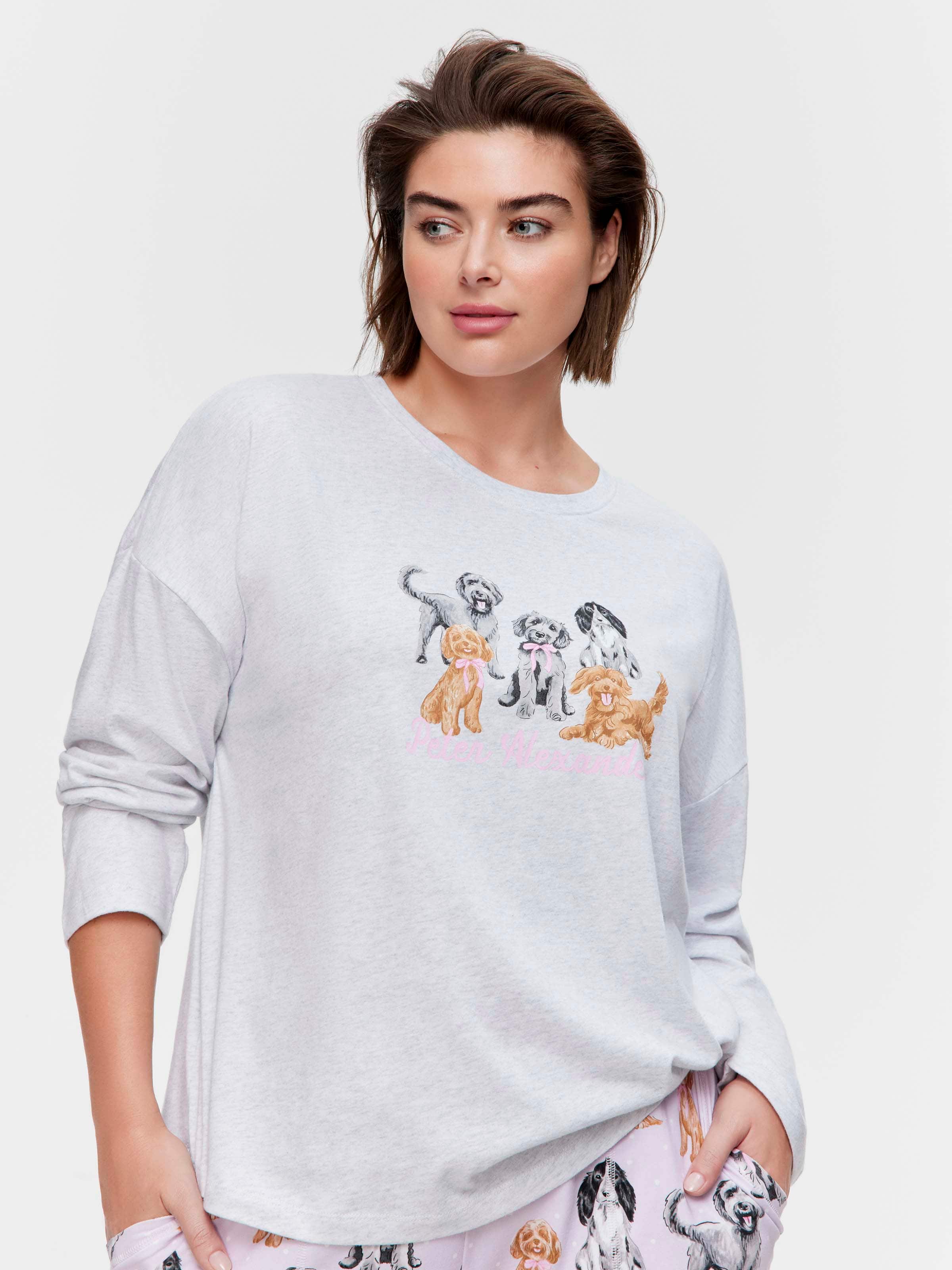P.A. Plus All The Dogs 100% Cotton Long Sleeve Top