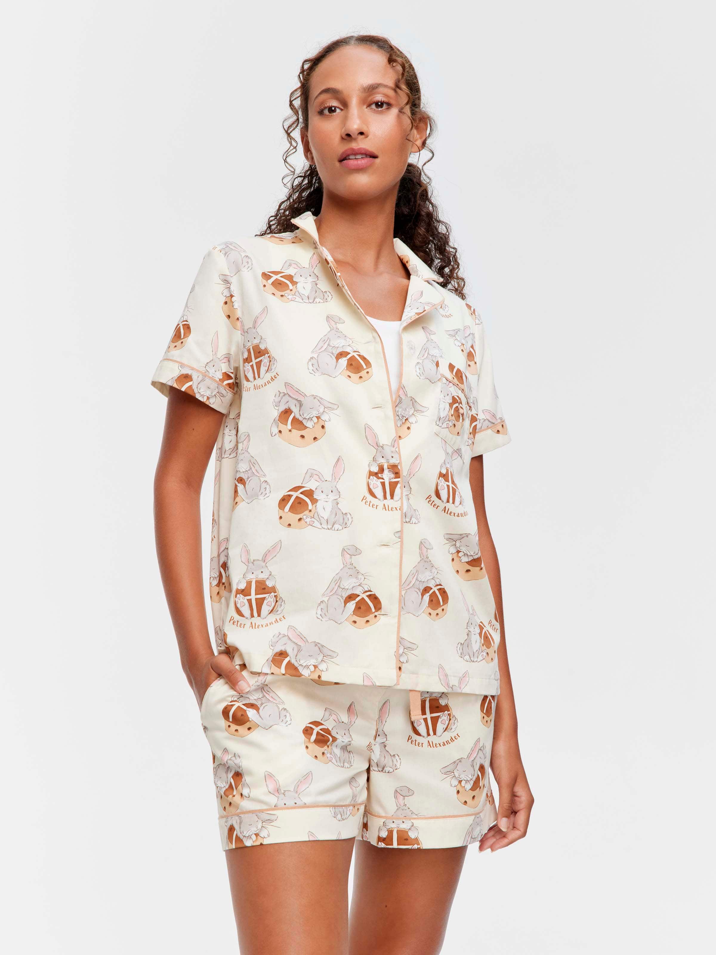 Hot Cross Bunny 100% Cotton Shortie Pj Set