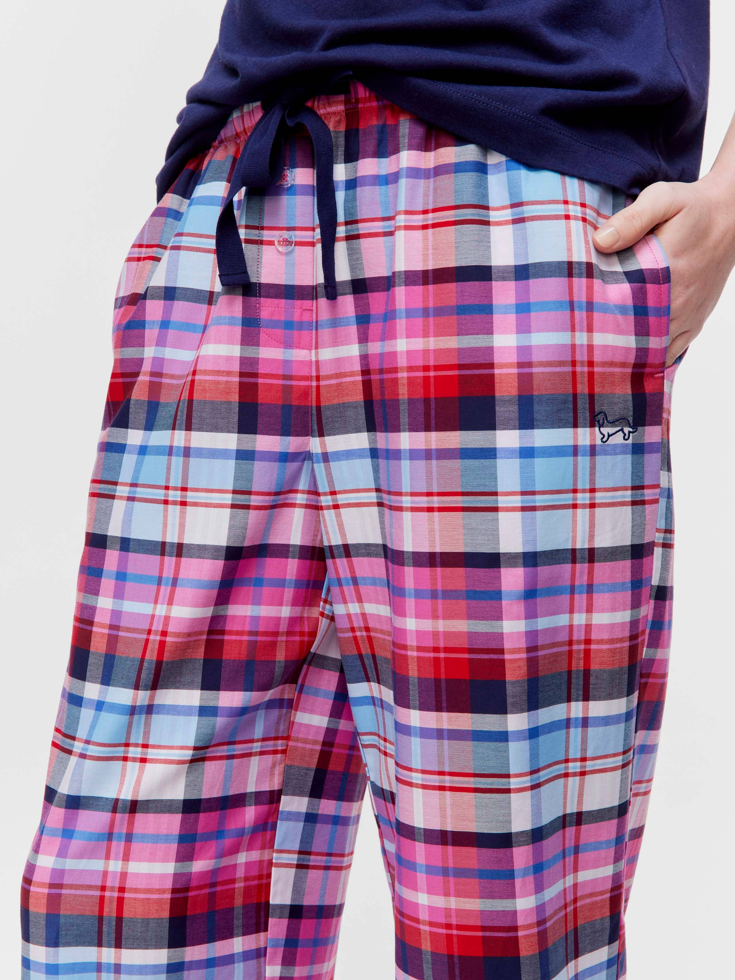 Bright Check 100% Cotton 3/4 Pj Pant