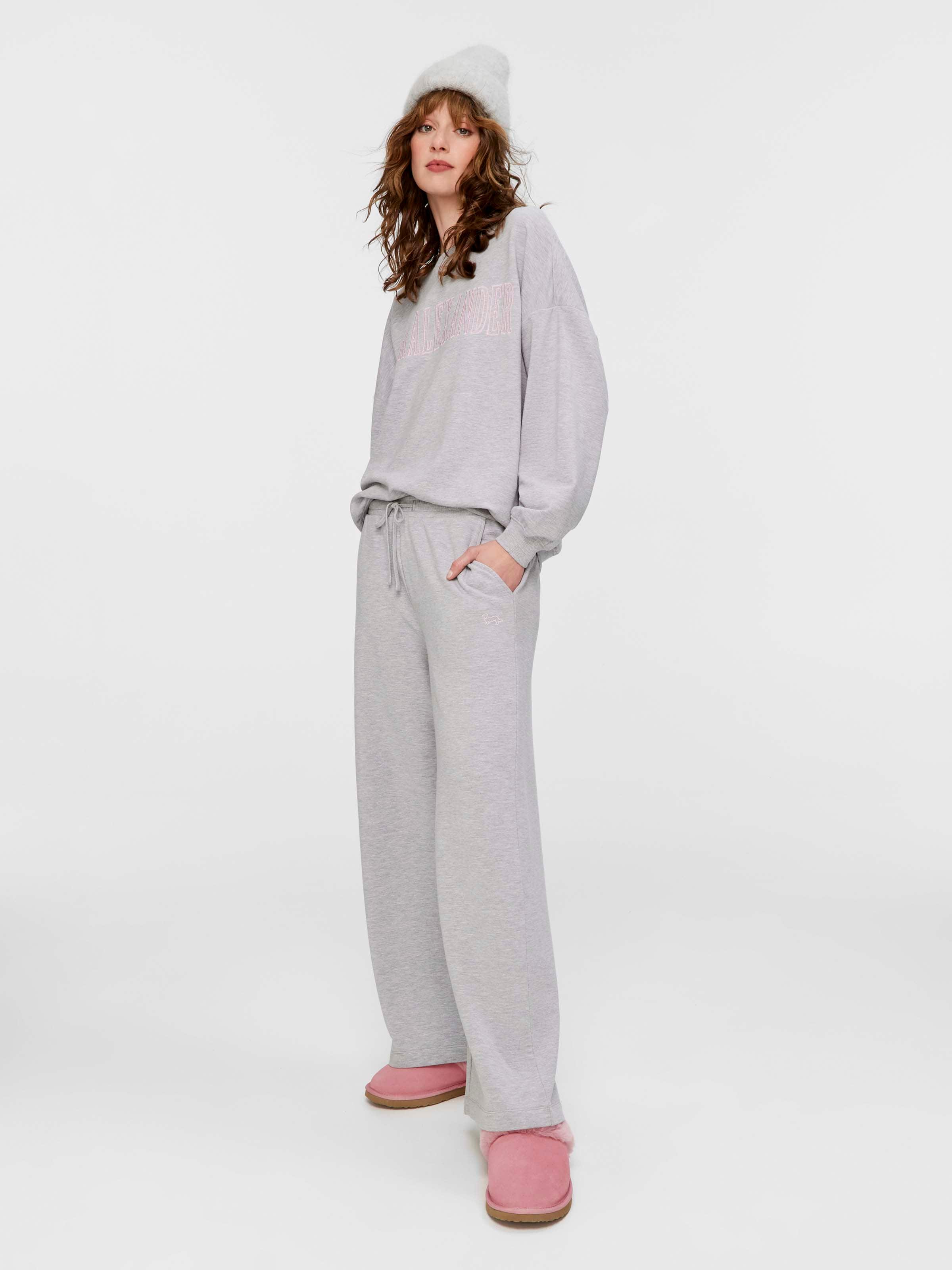 Grey Heritage Wide Leg Track Pant