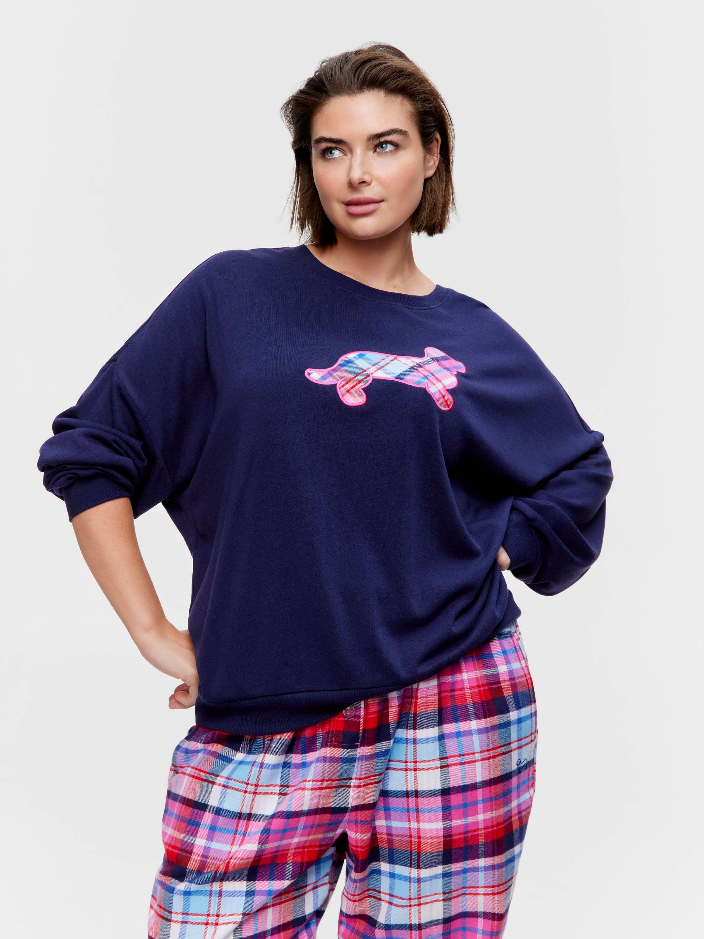 P.A. Plus Navy Check Penny Sweater