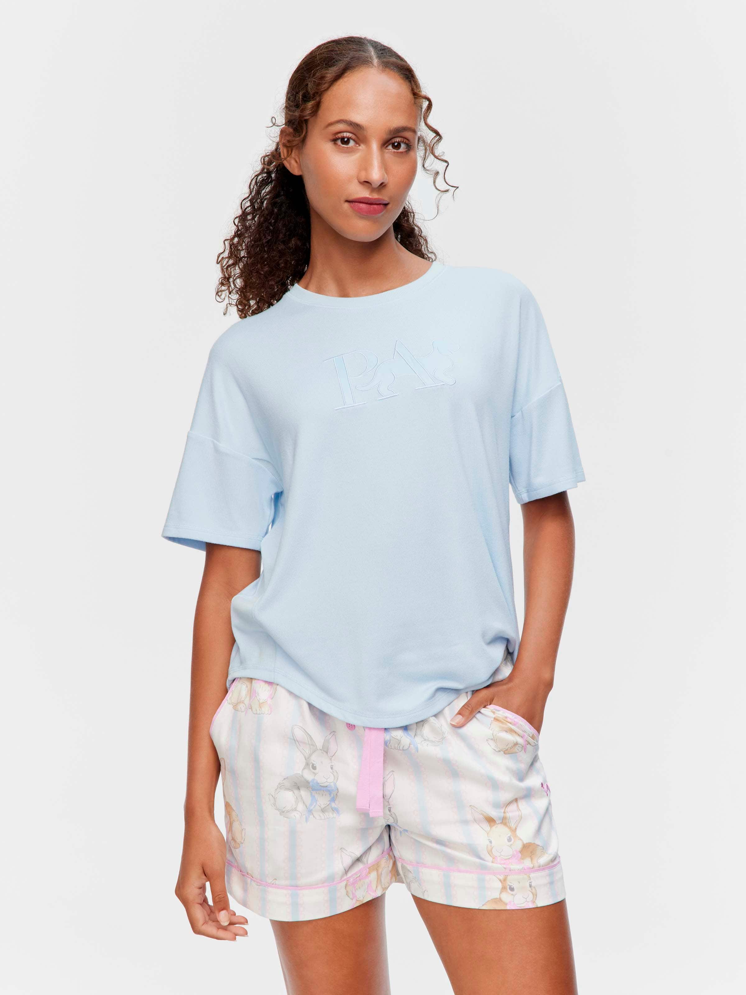 Blue Logo Plush Oversized Tee