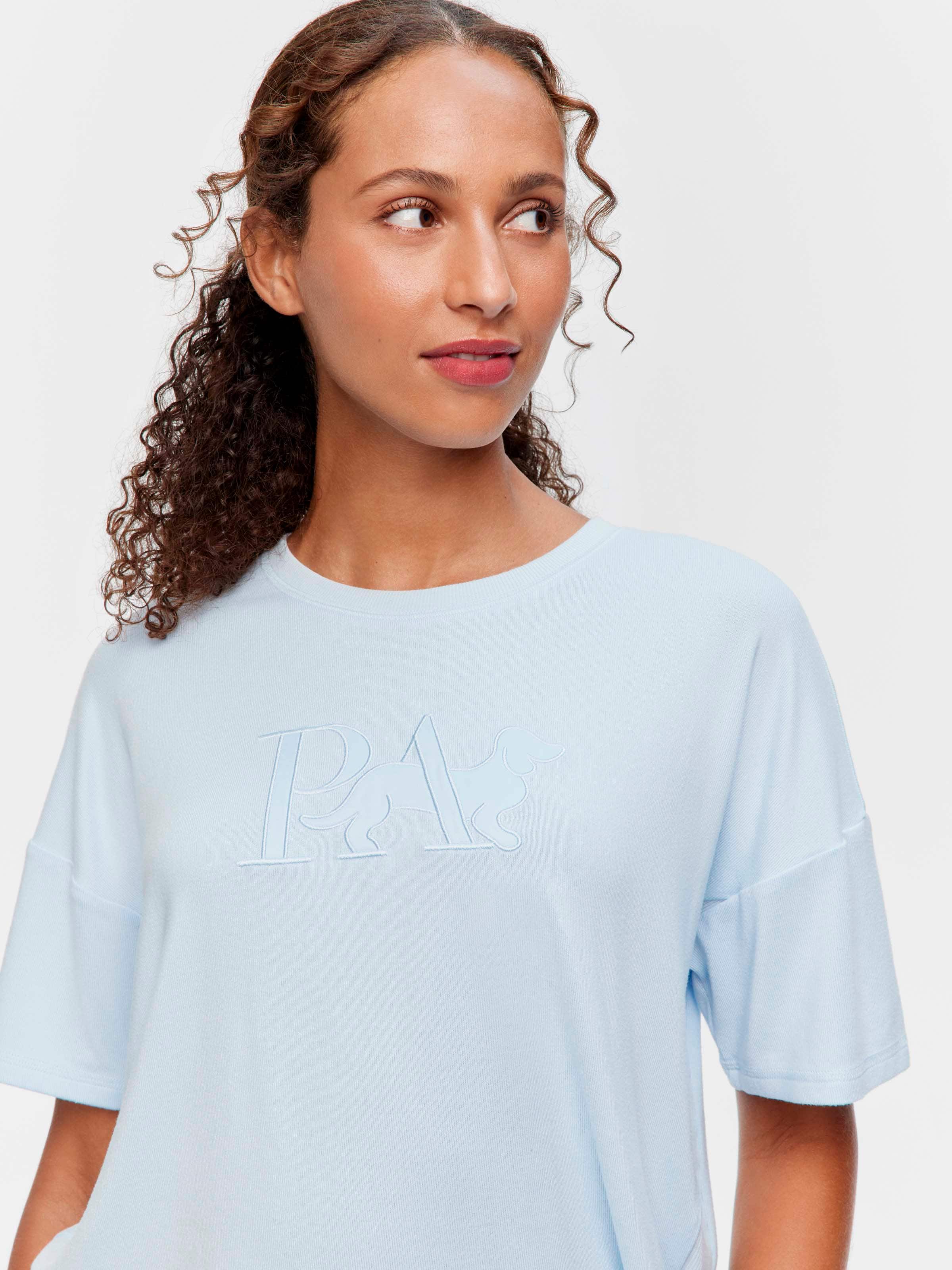 Blue Logo Plush Oversized Tee