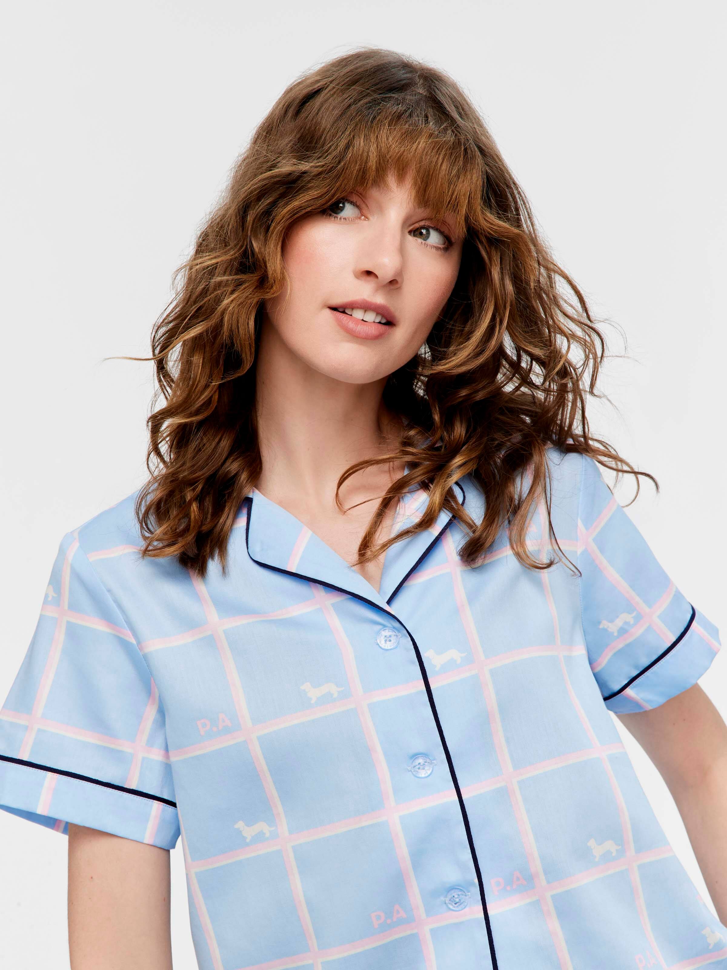 Windowpane Penny 100% Cotton Short Sleeve Shirt