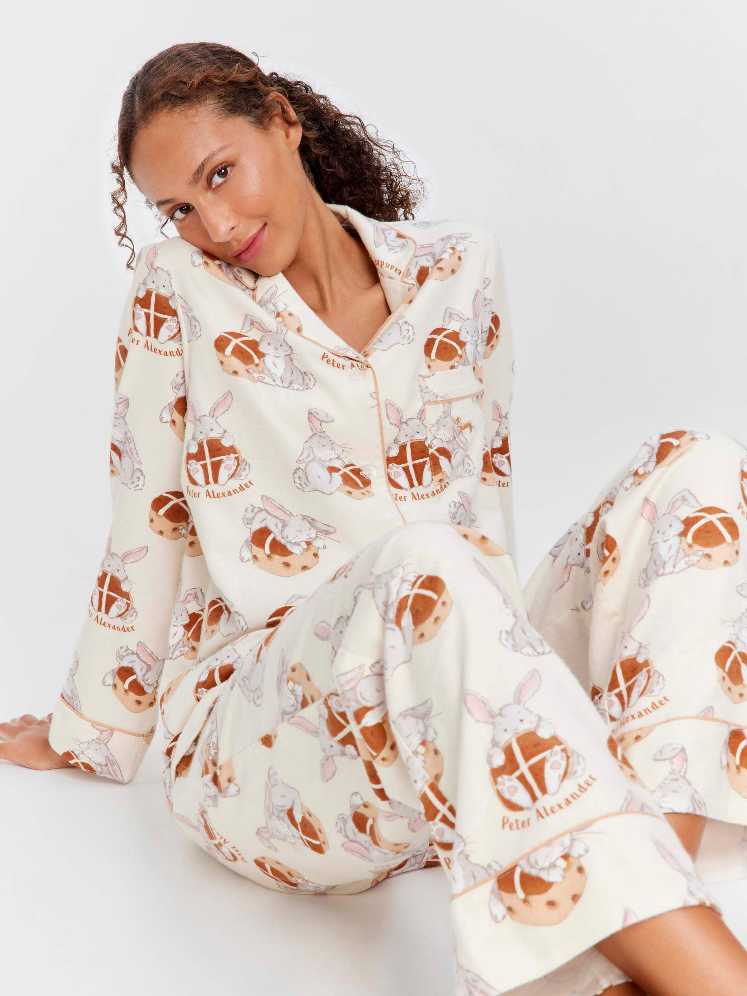 Hot Cross Bunny Bamboo Flannelette Classic Pj Set