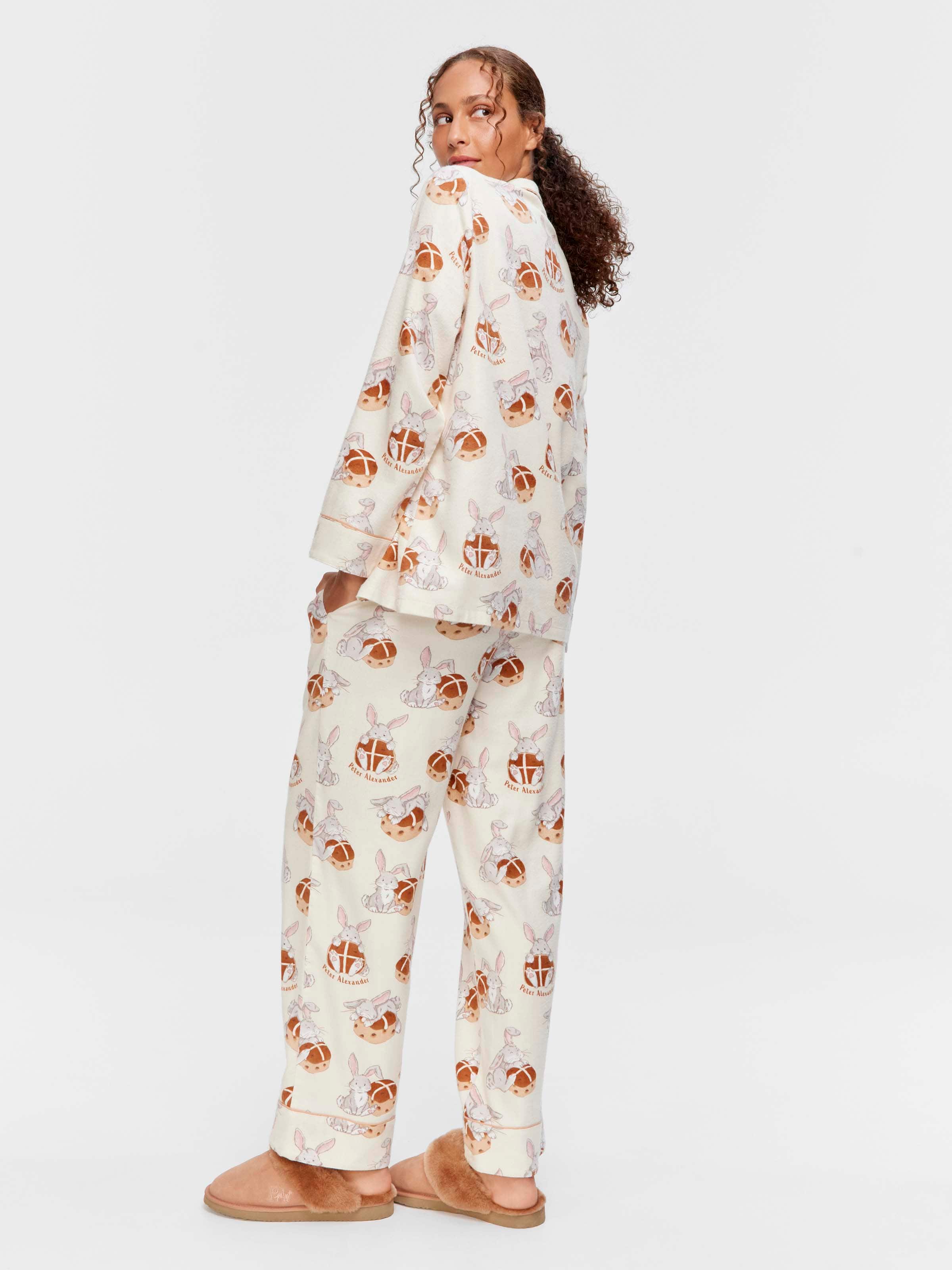 Hot Cross Bunny Bamboo Flannelette Classic Pj Set