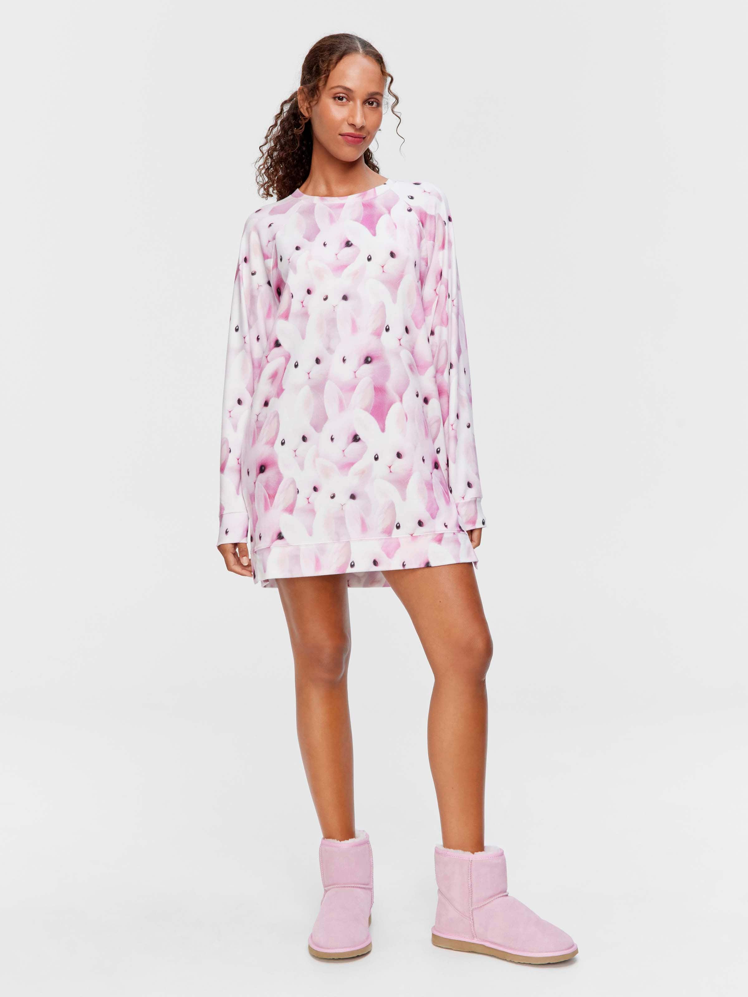 Show Me The Bunny Plush Long Sleeve Nightie