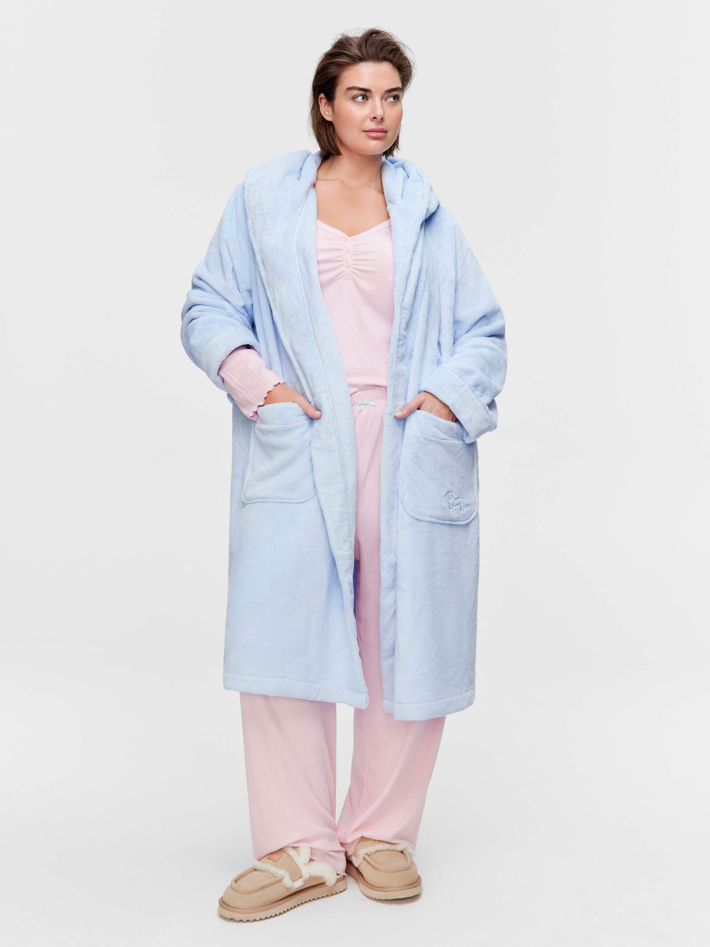 P.A. Plus Soft Blue Hooded Gown
