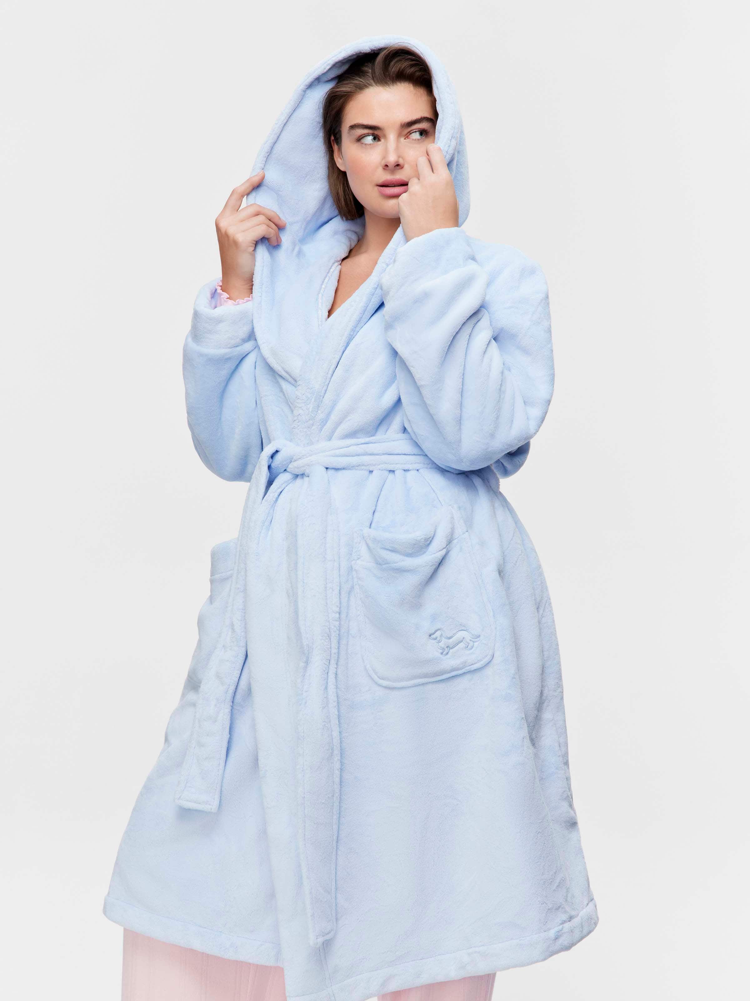 P.A. Plus Soft Blue Hooded Gown