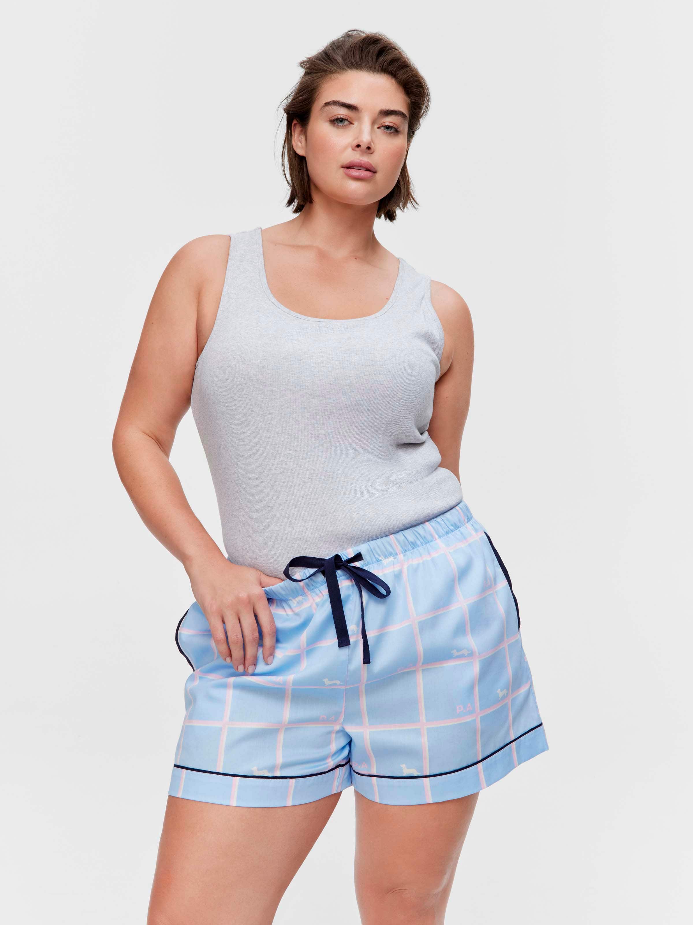 P.A. Plus Windowpane Penny 100% Cotton Mini Tux Short